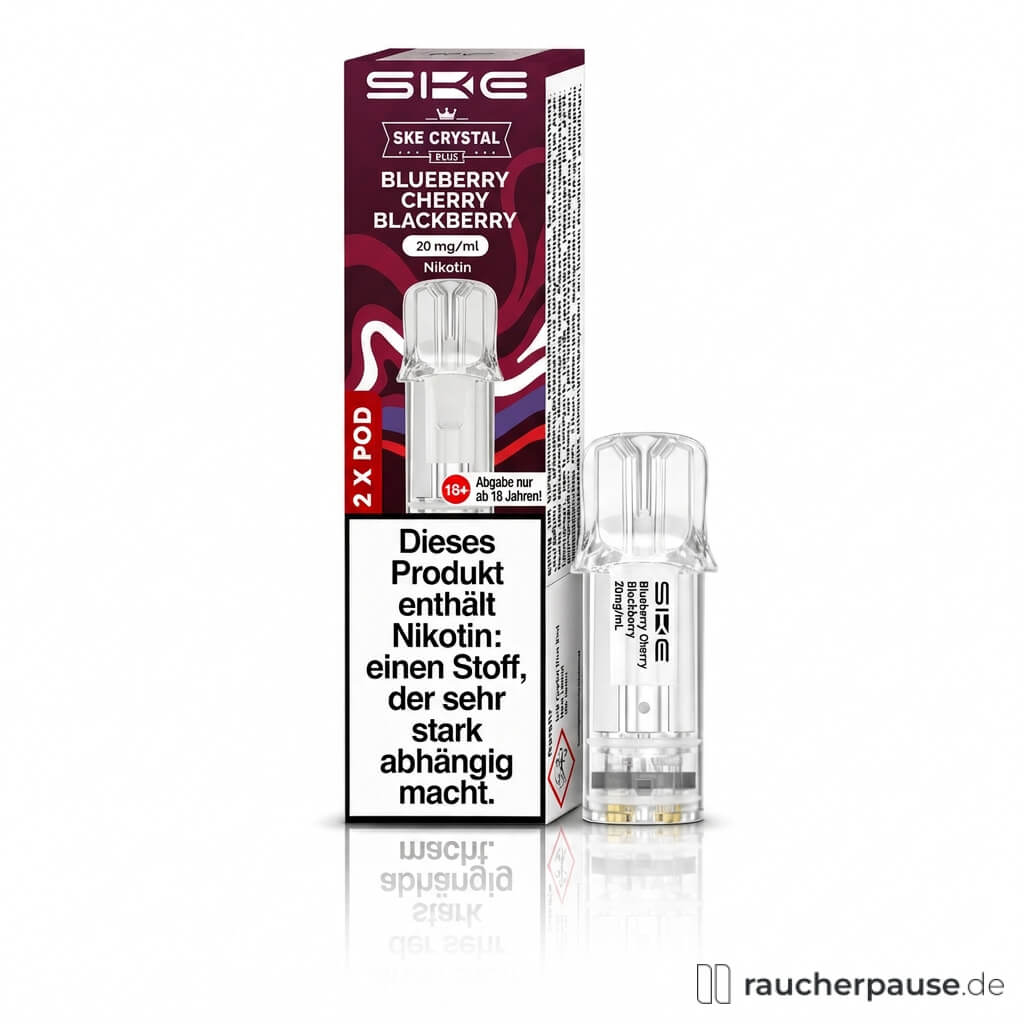 SKE Crystal Plus Blueberry Cherry Prefilled Pods | 2 Stück | 20 mg/ml Nikotin