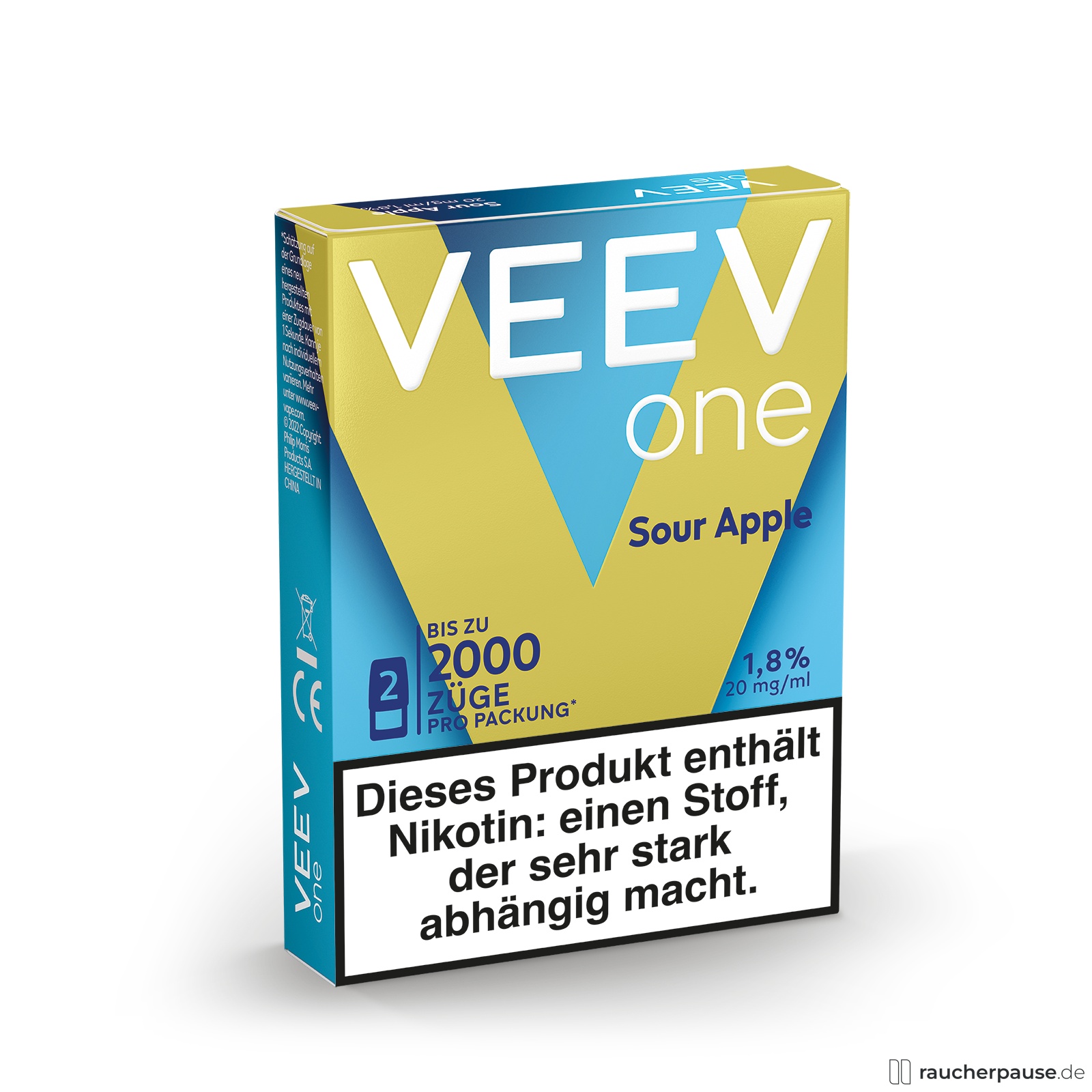 VEEV One Pod | Sour Apple Geschmack | 20mg/ml Nikotin | 2 Pods für E-Zigarette VEEV One Pod | Sour Apple Geschmack | 20mg/ml Nikotin | 2 Pods für E-Zigarette