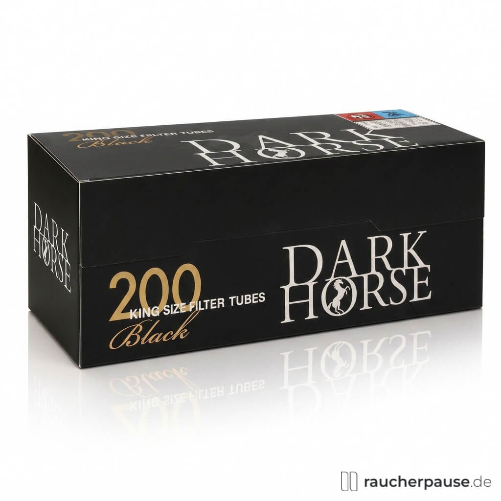 Schwarze Packung Dark Horse Black King Size Filterhülsen mit 200 Stück