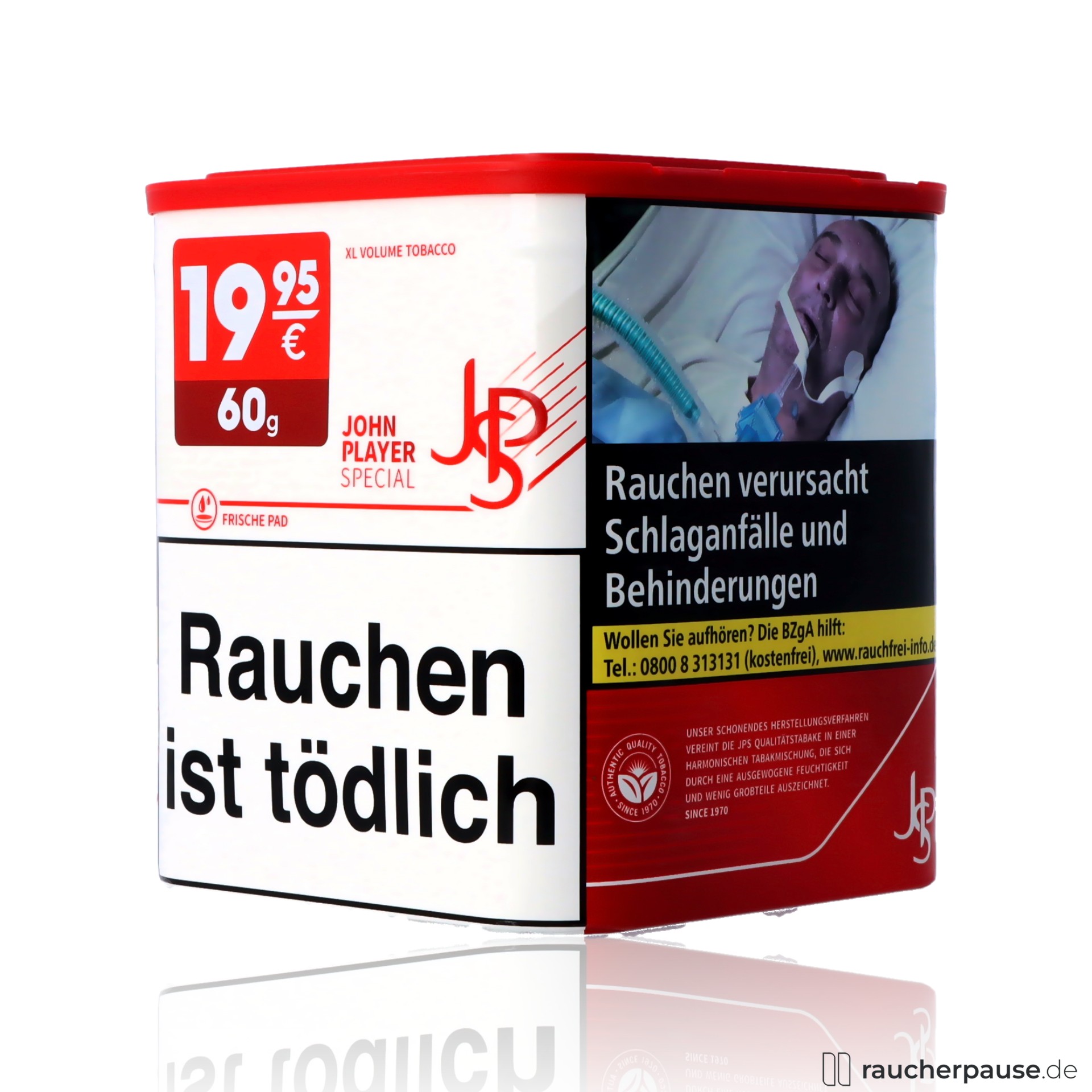 jps red xl volumentabak 65g dose american blend ohne zusaetze , packshot vorderseite