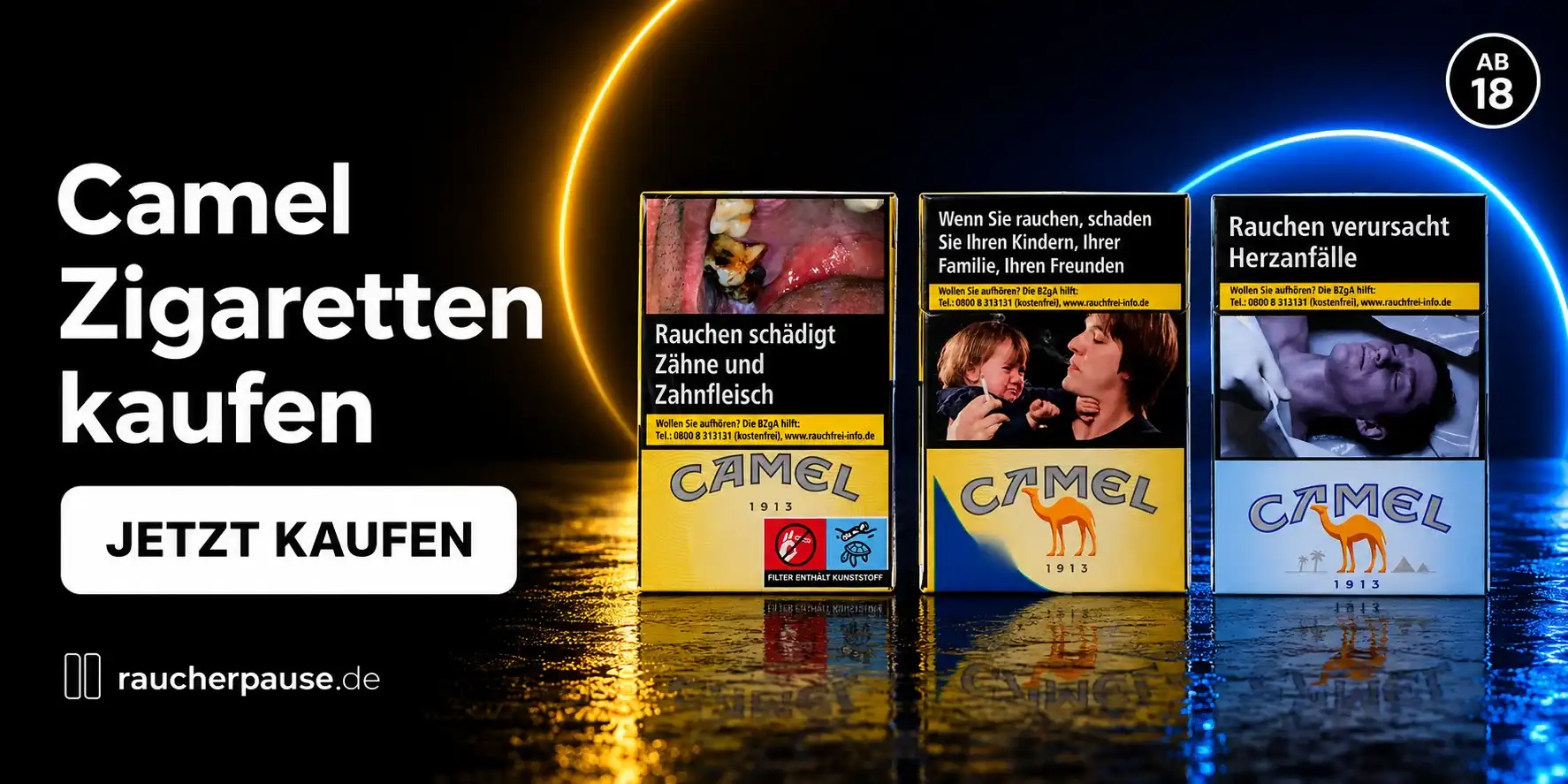 Camel Zigaretten kaufen mit Camel Yellow, Camel Blue und Camel ohne Filter