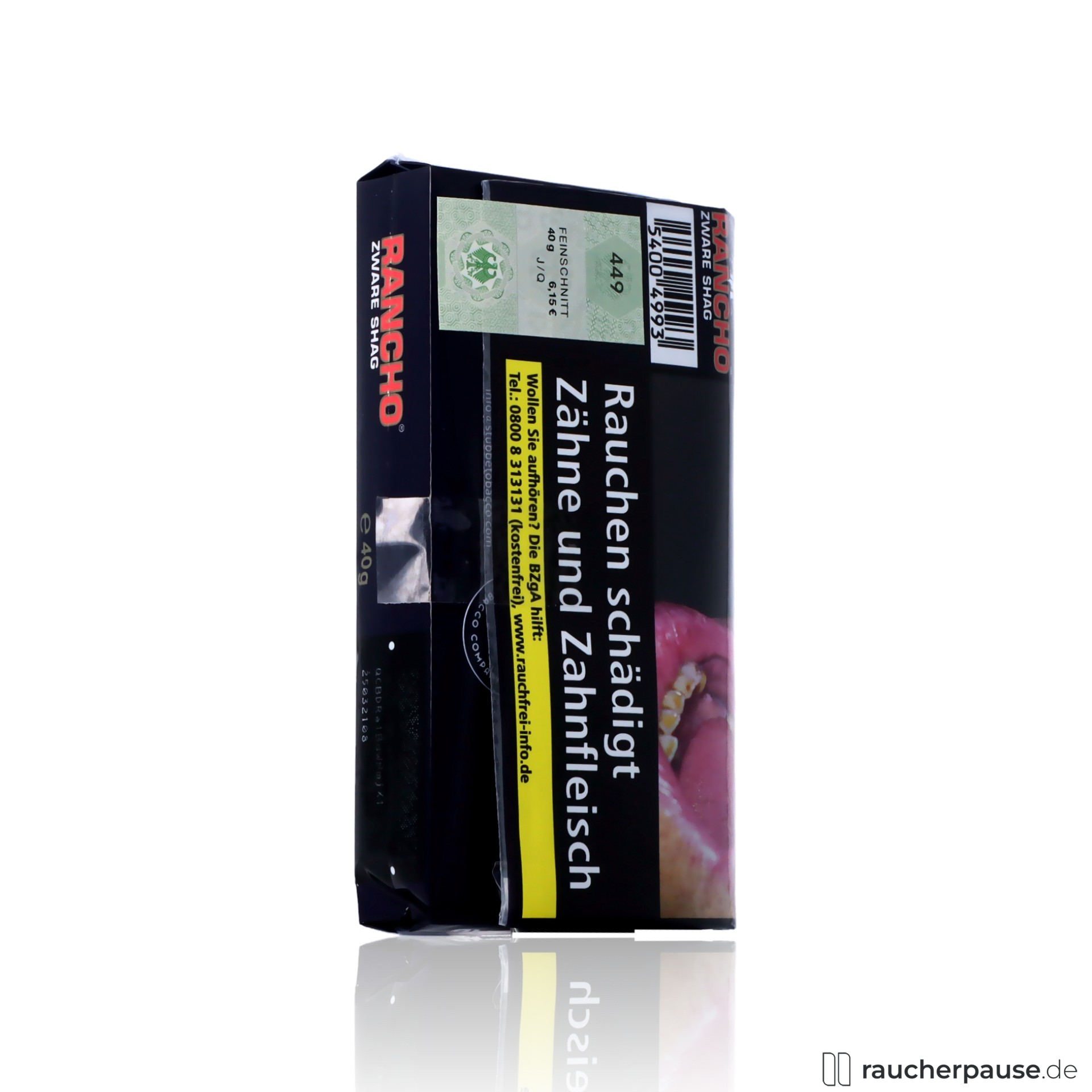 rancho zware shag feinschnitttabak stark wuerzig , packshot hinterseite