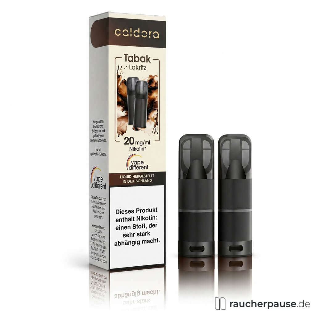 Caldora Tabak Lakritz Prefilled Pods | 2 Stück | 20 mg/ml Nikotin