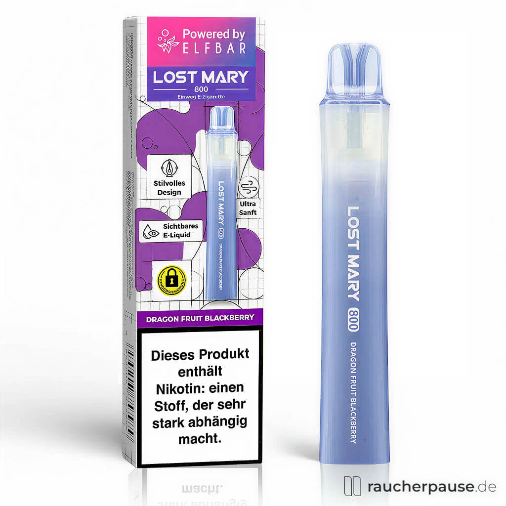 Lost Mary 800 Einweg E-Zigarette | Dragonfruit Blackberry | 20 mg/ml Nikotinsalz
