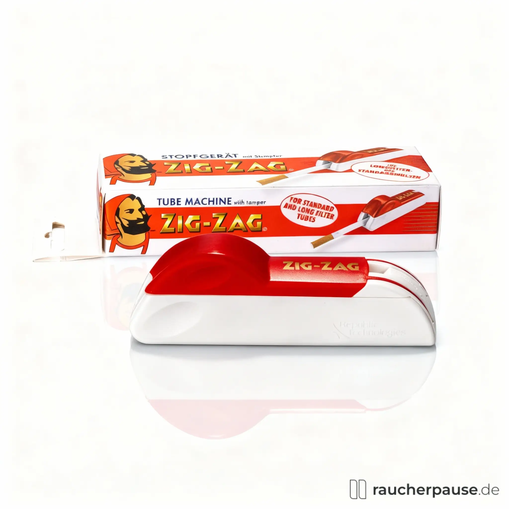 Zig-Zag Universal Zigarettenstopfer | Robustes Stopfgerät für sauberes & gleichmäßiges Stopfen | Kompatibel mit verschiedenen Hülsengrößen