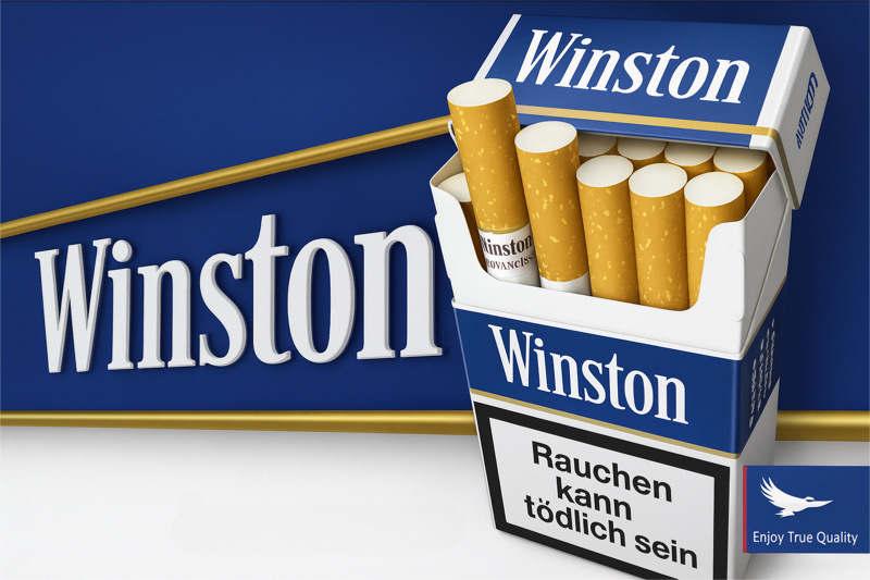 Winston Zigaretten Banner in blau