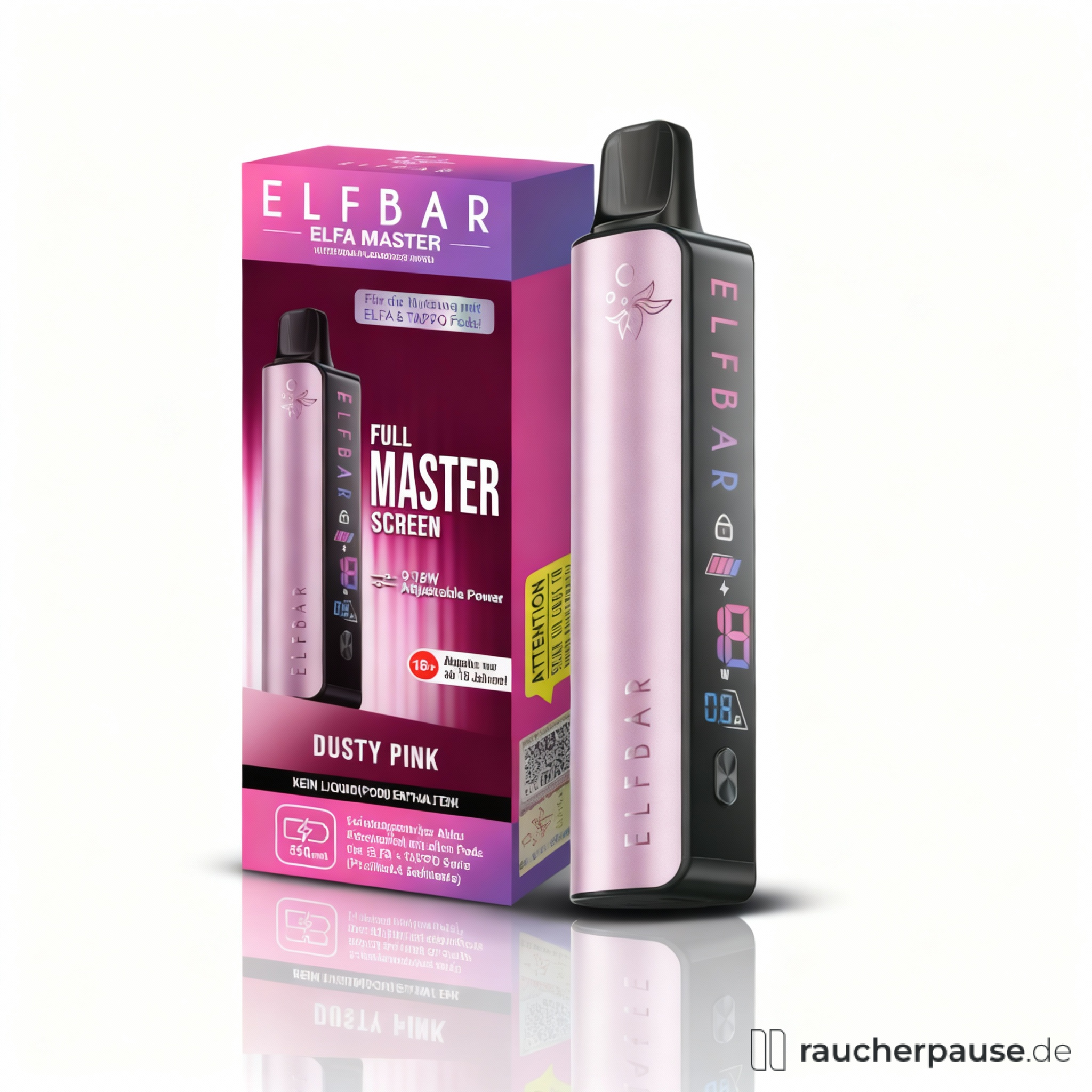 ELFBAR ELFA Master 850 mAh Akku Dusty Pink | Leistungsstarker Dampfer mit Display & Einstellbarer Leistung