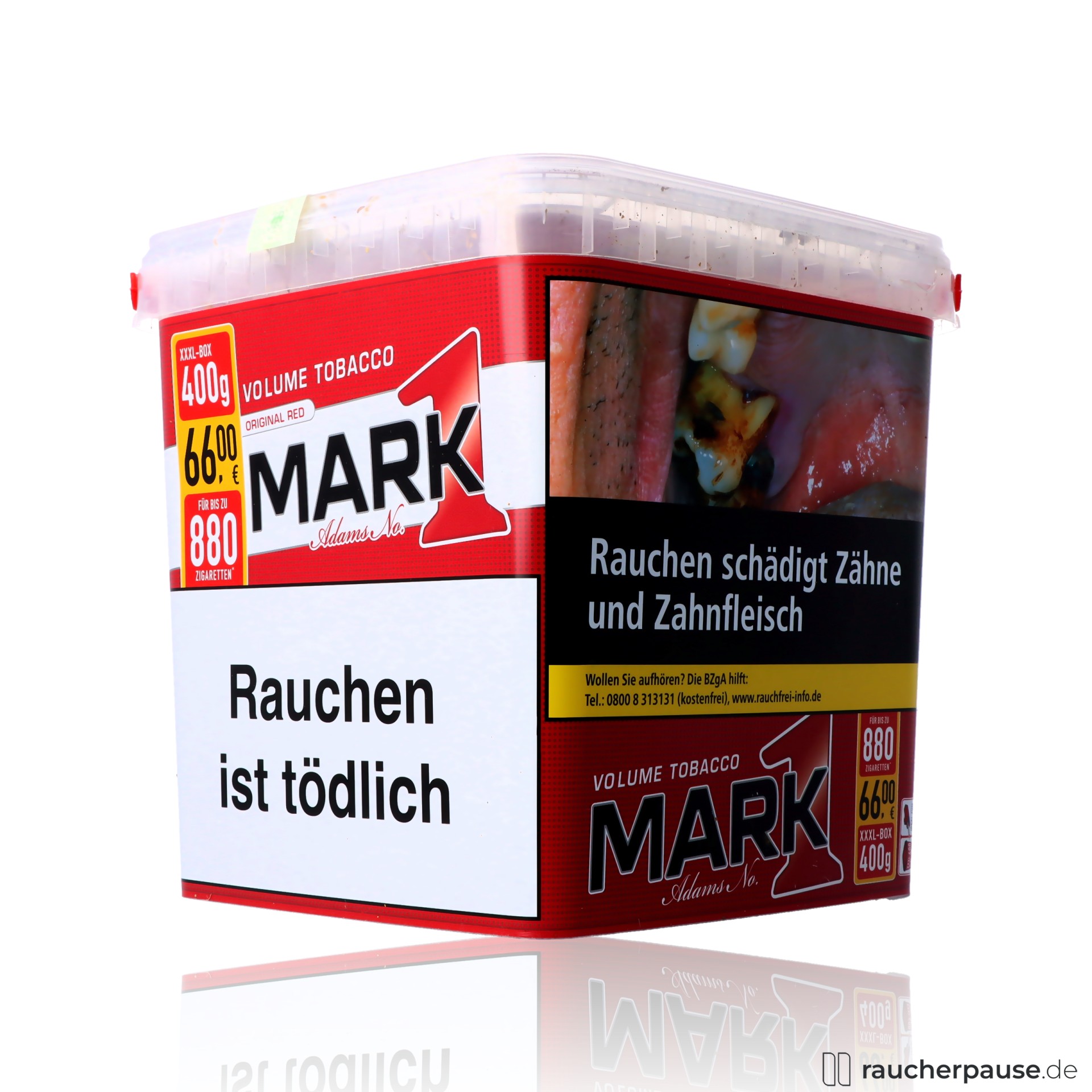 mark1 volumentabak original red box american blend zigaretten , packshot seitlich