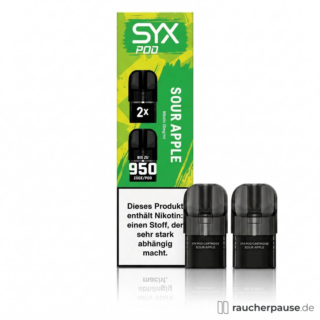 SYX Sour Apple Prefilled Pods | 2 Stück | 20 mg/ml Nikotin