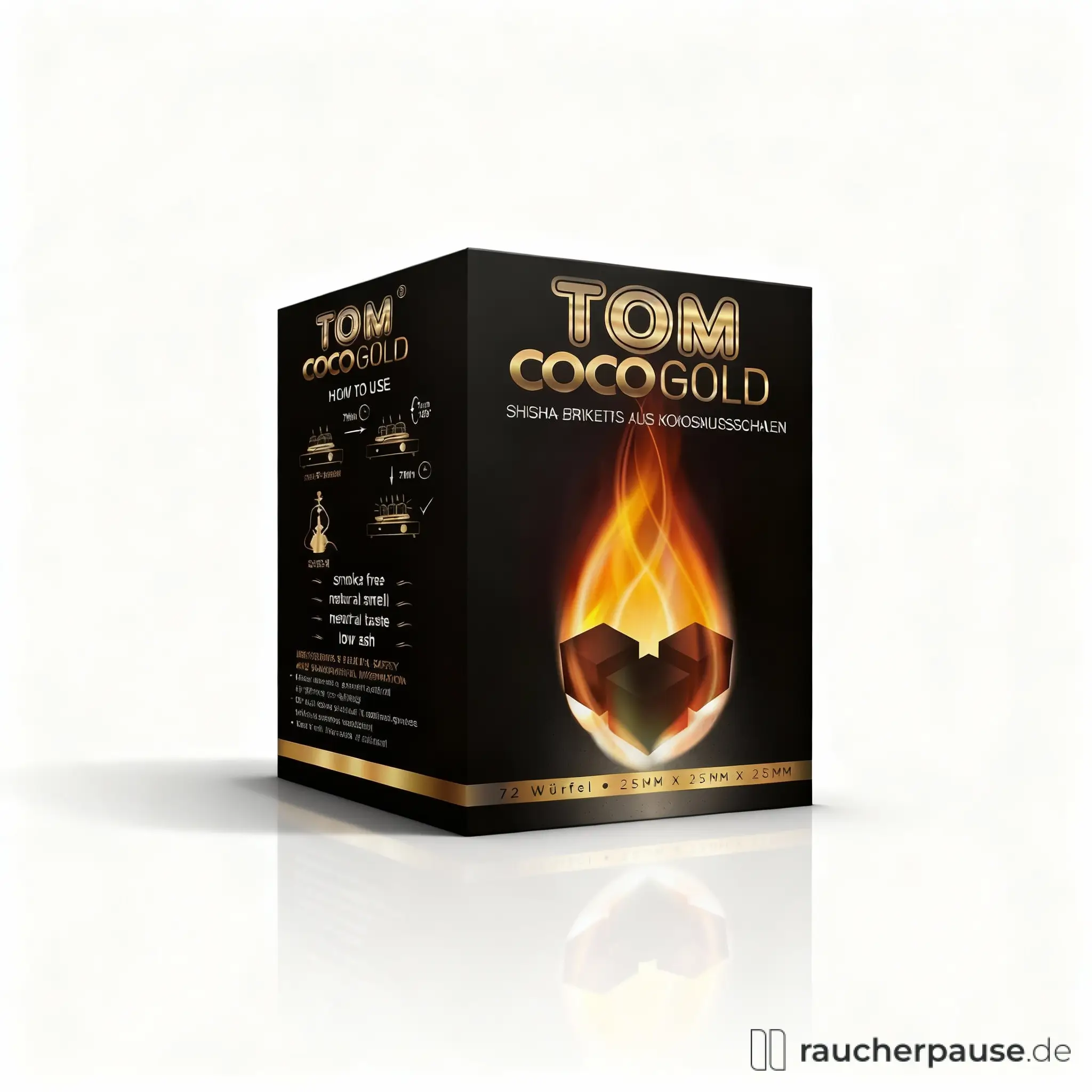 Tom Cococha Gold Shishakohle C26 | 1kg Naturkohle | Lange Brenndauer & Hoher Heizwert