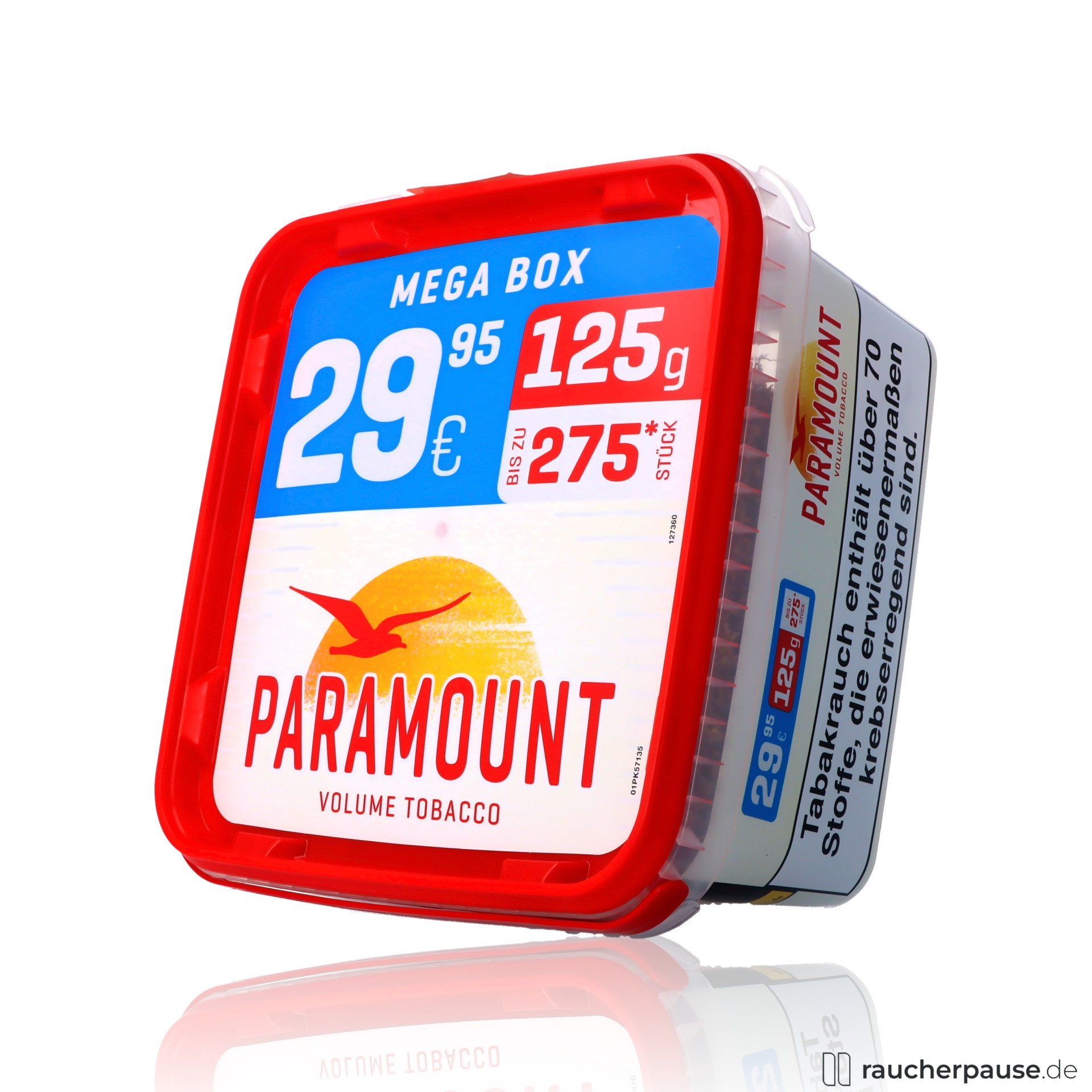 paramount volumentabak mega box american blend vollwuerzig aroma , packshot seitlich