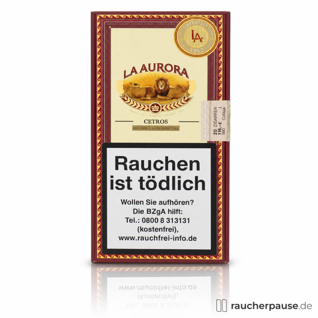 La Aurora Corojo 1962 Cetros Zigarren in einer Packung mit 20 Zigarren