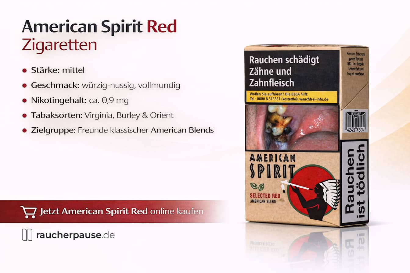 American Spirit Red Zigaretten kaufen – würziger American Blend Tabak