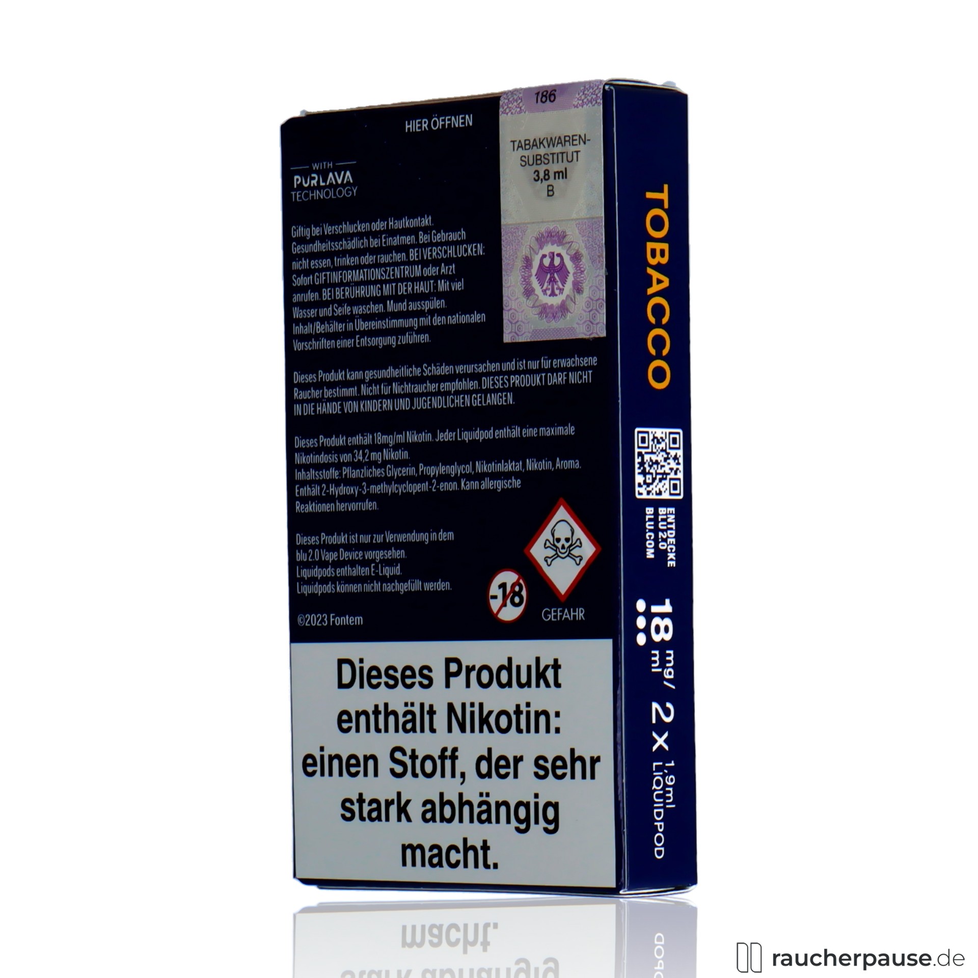 BLU 2.0 Tobacco Pods 18mg Klassischer Tabakgeschmack BLU 2.0 Tobacco Pods 18mg Klassischer Tabakgeschmack