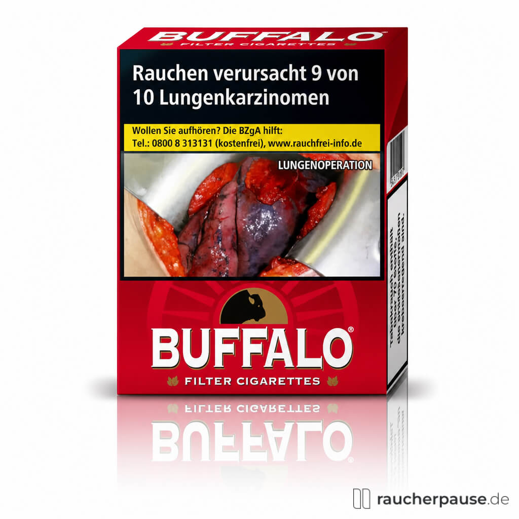 Buffalo Red Zigaretten | 23 Stk. pro Packung King Size | Voll-würziges Aroma