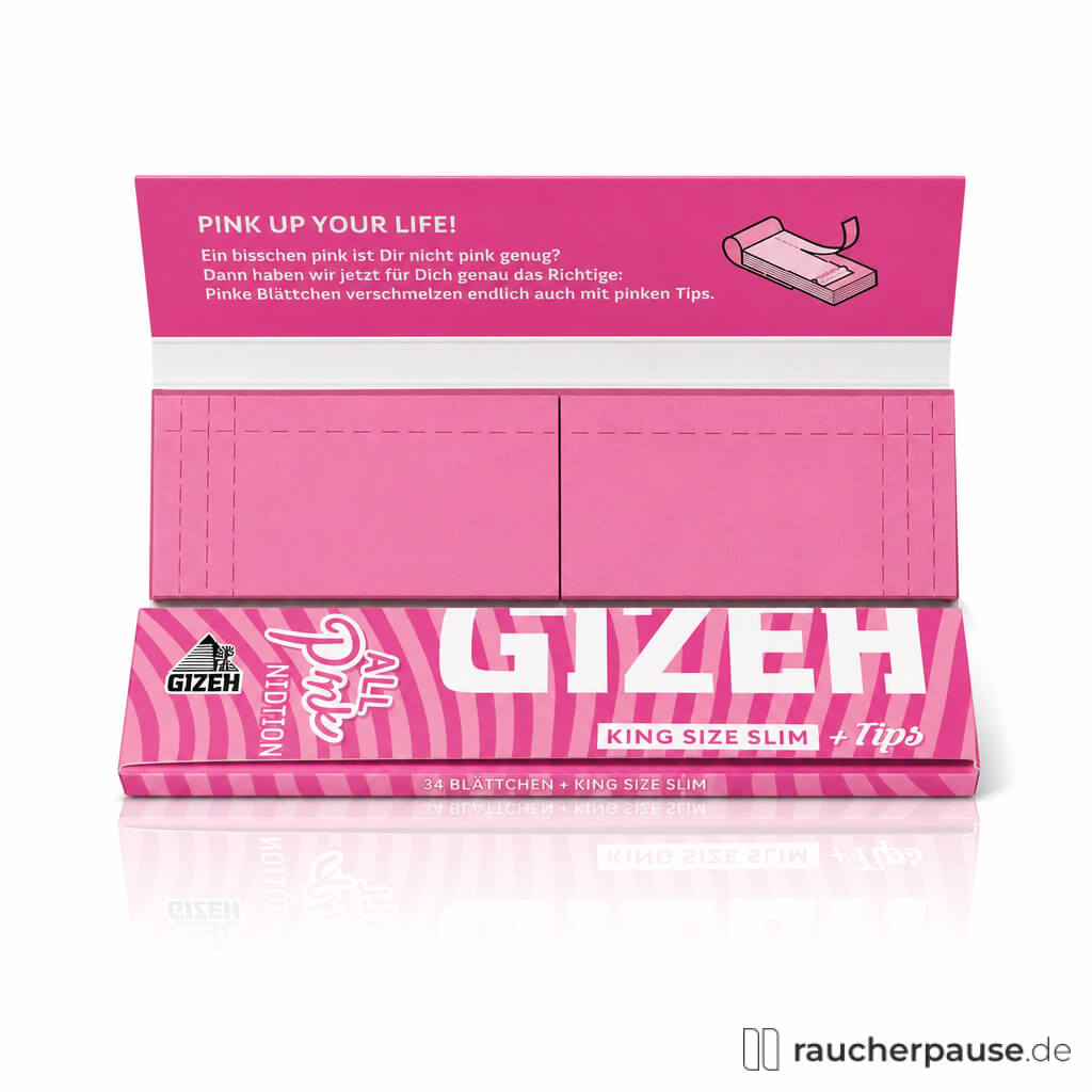 Gizeh All Pink King Size Slim Zigarettenpapier | 34 Blättchen