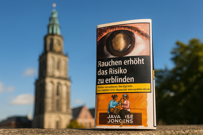 javaanse Jongens Tabak Pouch vor dem Grotinger Wahrzeichen