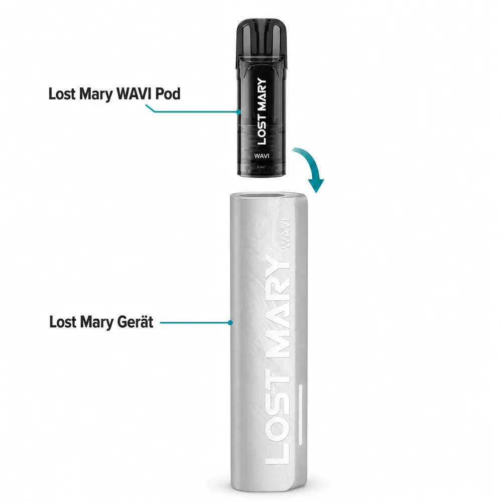 Lost Mary WAVI Pod mit Pfeil zum passenden wiederaufladbaren WAVI Akkuträger