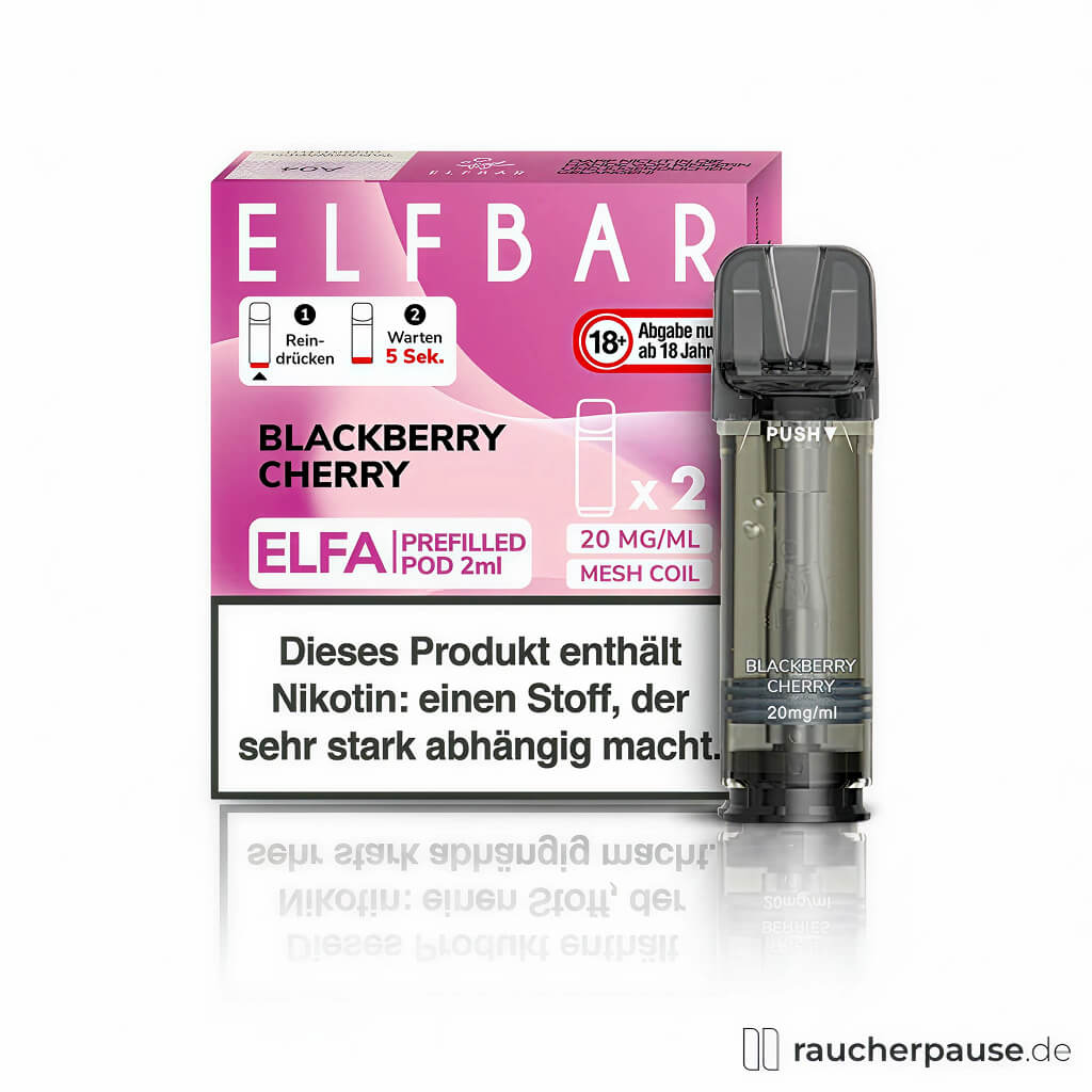 ELFBAR ELFA Blackberry Cherry Pods für E-Zigarette | 2er Pack | 20mg Nikotinsalz
