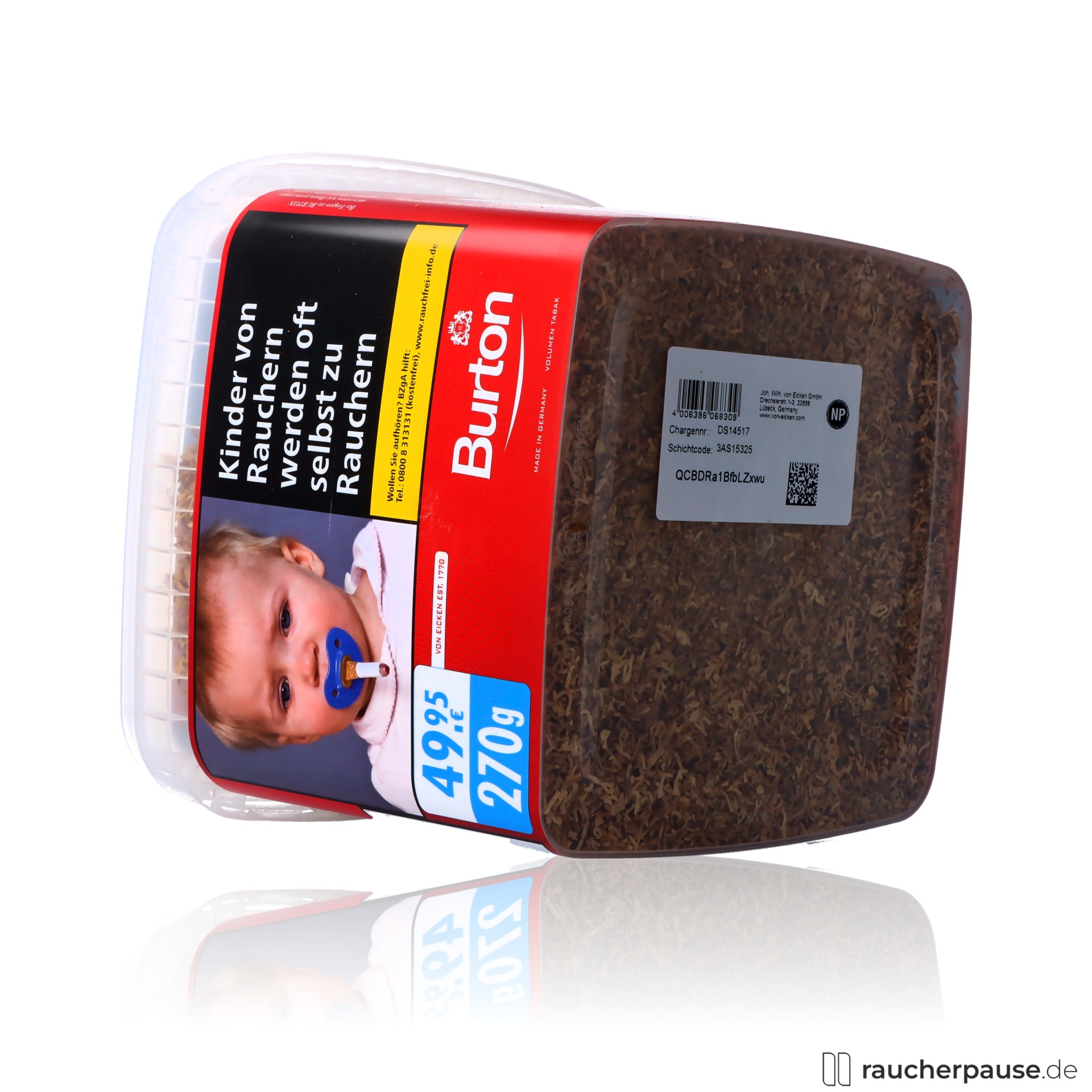 burton red volumentabak eimer voller geschmack , packshot seitlich