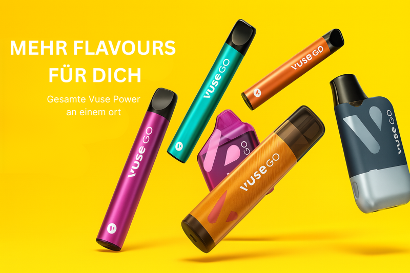 Vuse Pods mit Slogan "Mehr Flavours Für Dich"