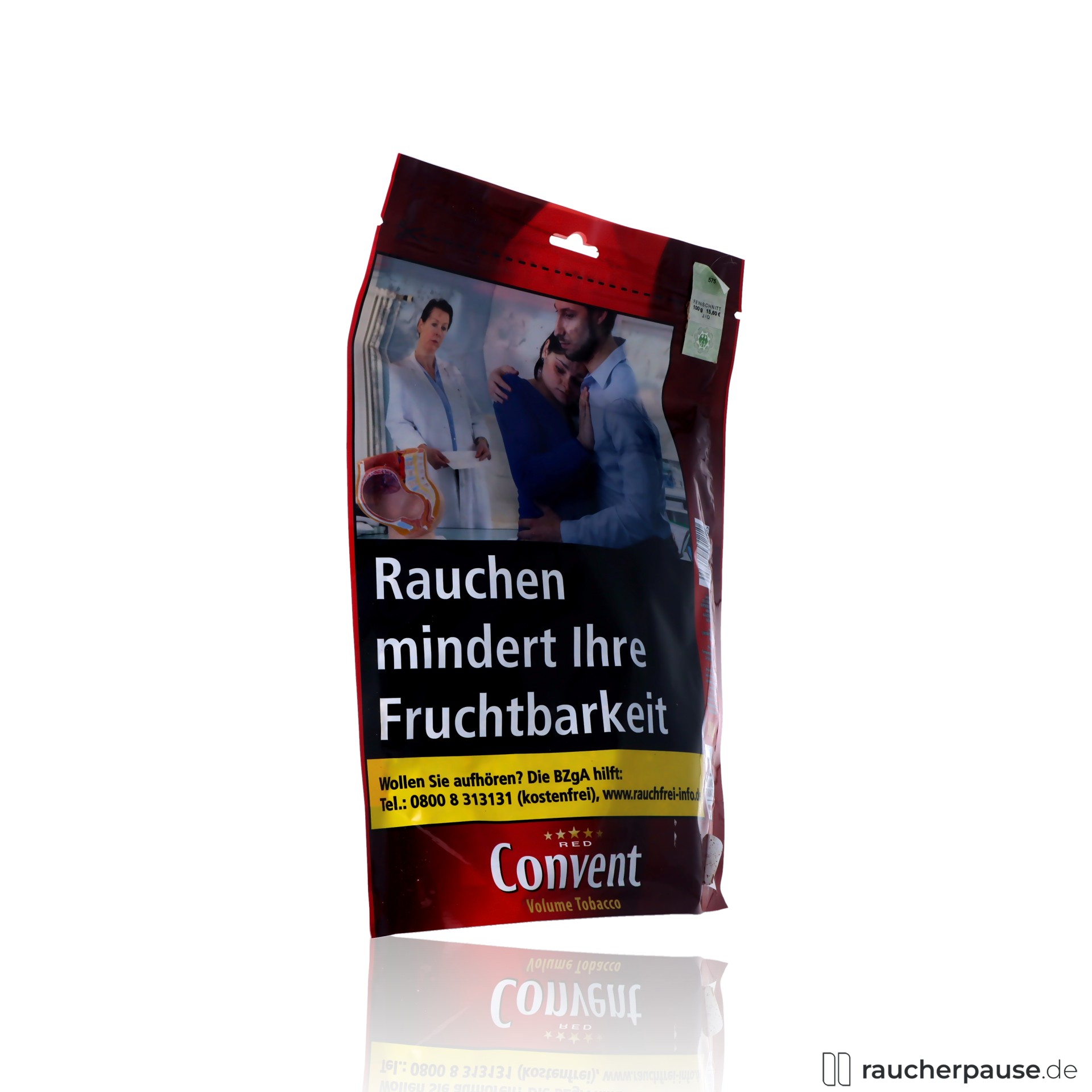 convent red volumentabak american blend zigaretten extra ergiebig , packshot seitlich