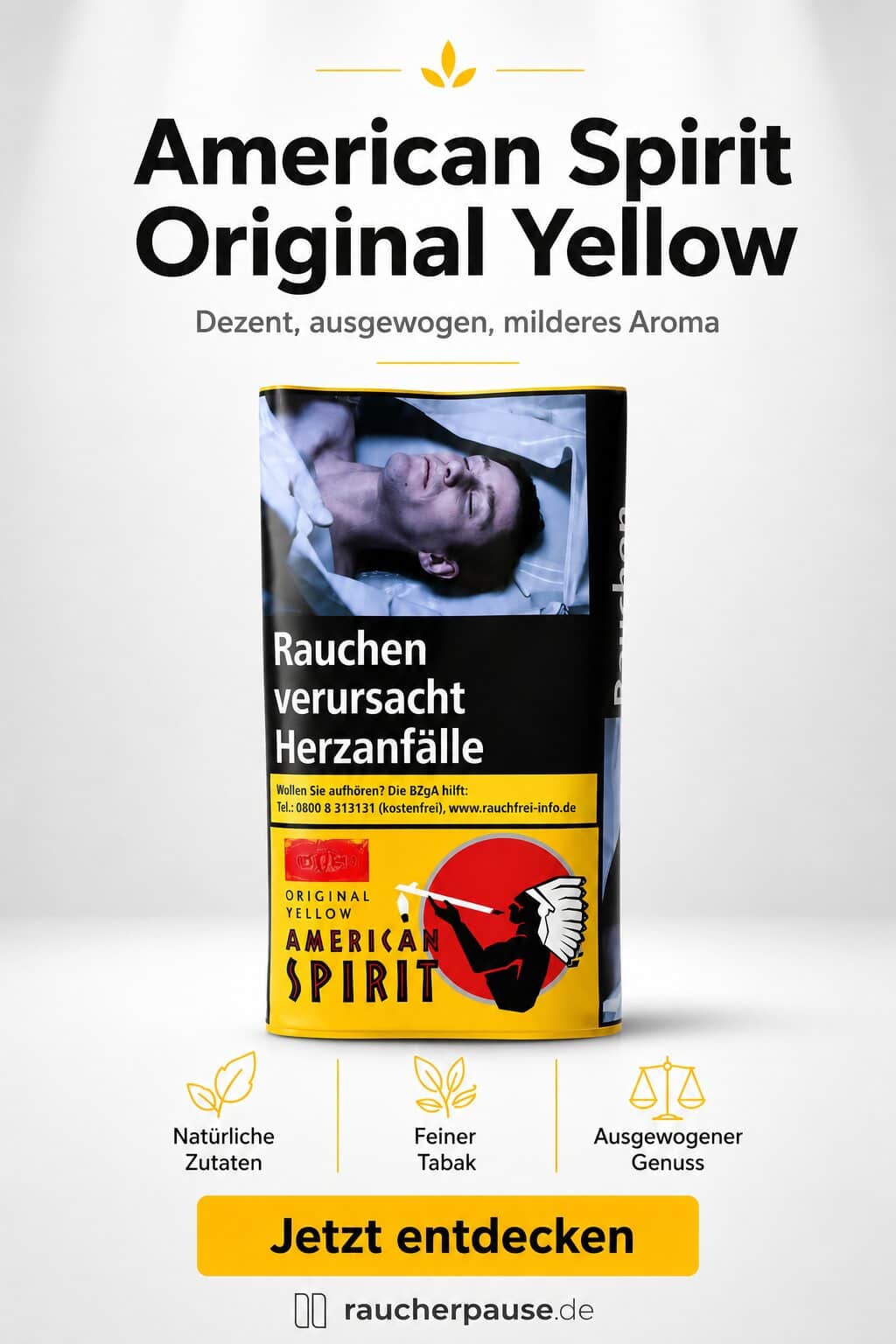 American Spirit Original Yellow Tabak als 30-g-Pouch