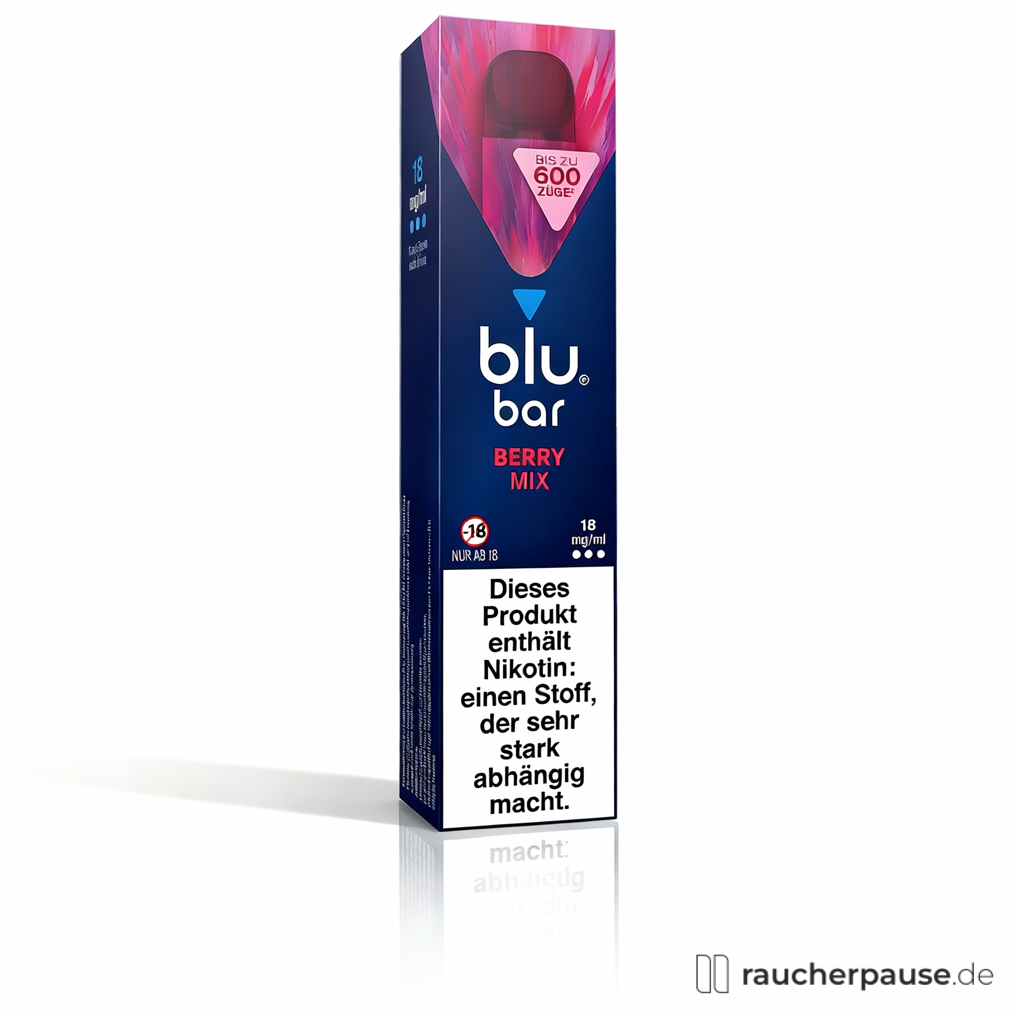 blu bar 1000 Einweg E-Zigarette Berry Mix | 18 mg Nikotin | Fruchtiger Genuss für unterwegs | Bis zu 1000 Züge
