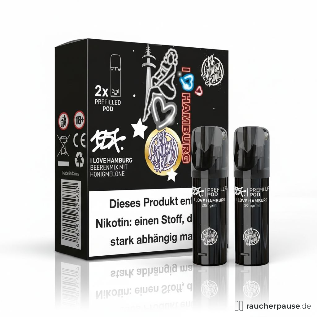 187 Straßenbande Pods | I Love Hamburg | 20mg/ml Nikotin | Beerenmix & Honigmelone