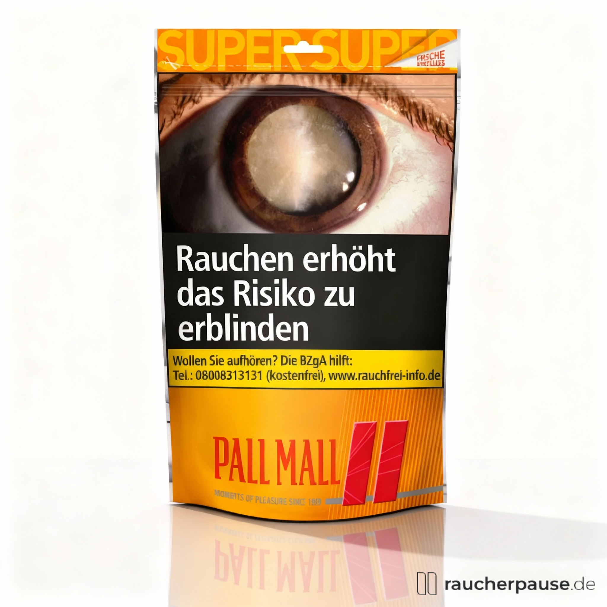 Pall Mall Allround Tabak 140g Super Beutel | Ergiebiger Volumentabak für selbstgestopfte Zigaretten | American Blend aus Virginia, Burley & Orient