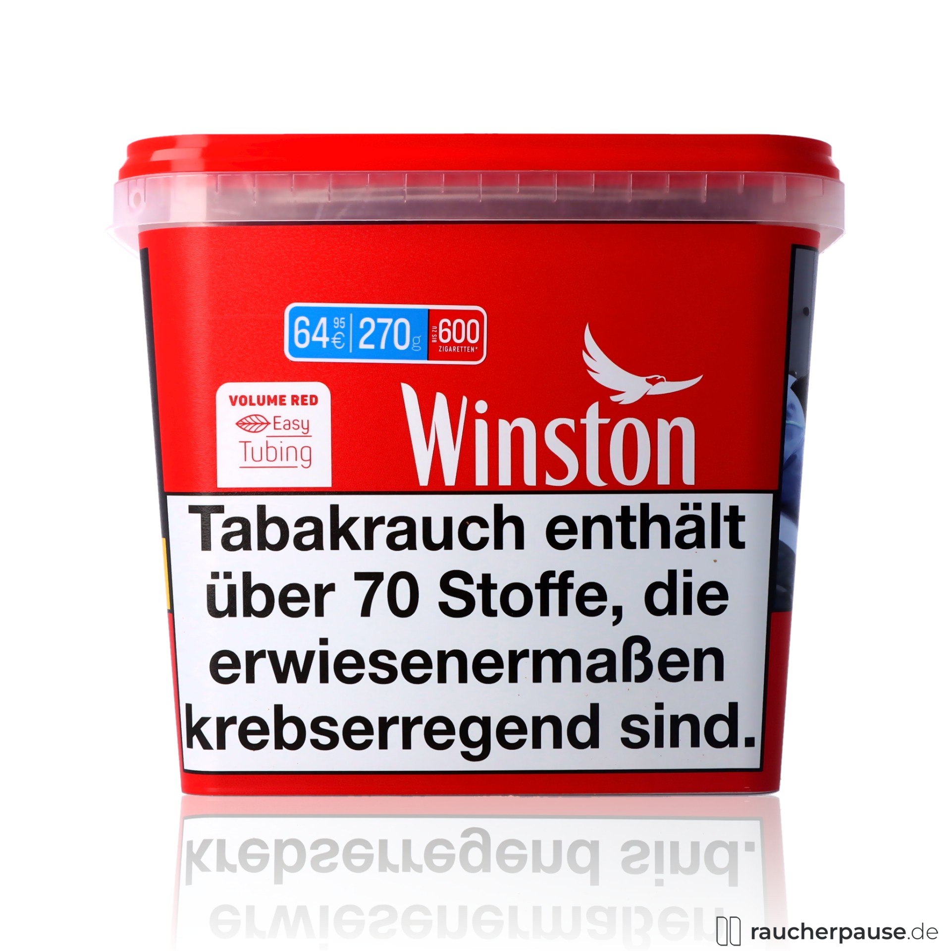 Winston Titan Red Volumentabak | 270g Eimer | Würziges Aroma | American Blend