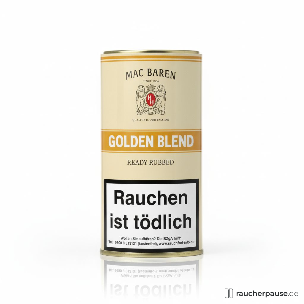 Mac Baren Golden Blend Pfeifentabak | 50g Pouch | Burley & Virginia Mischung