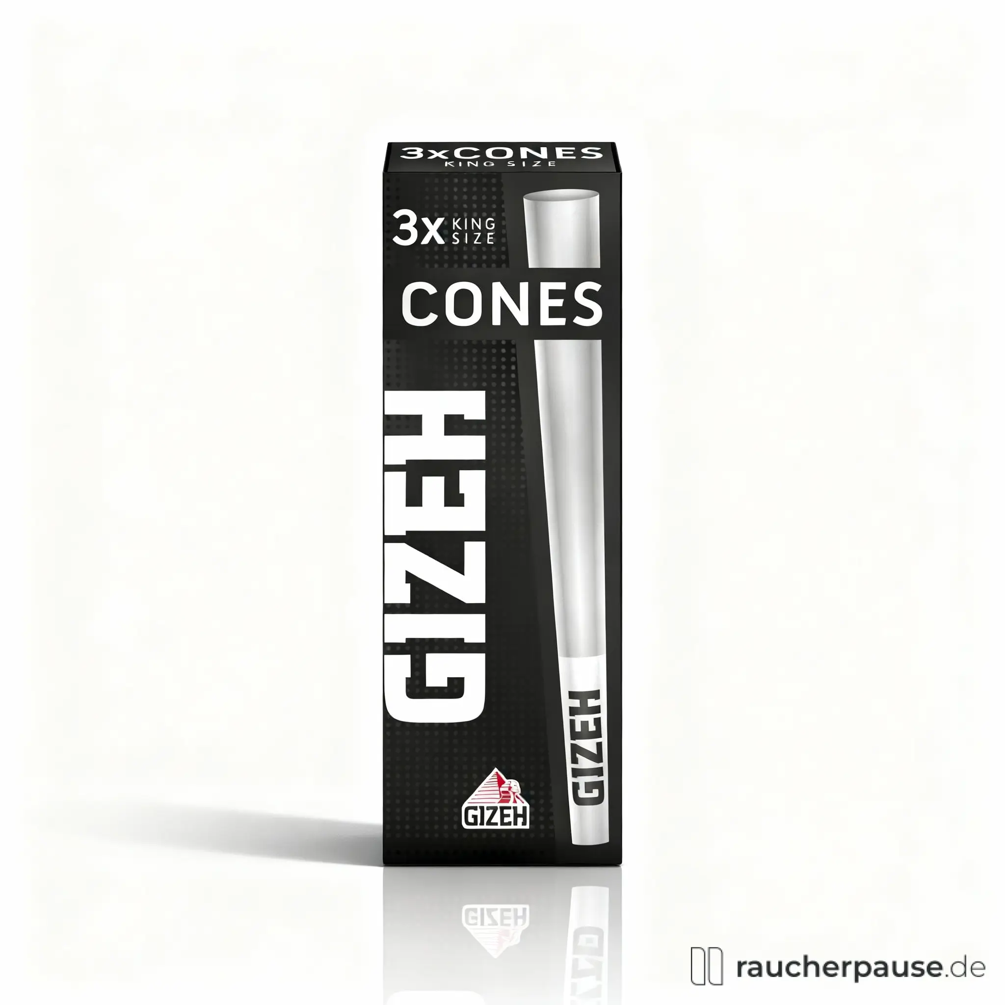 GIZEH BLACK Cones mit Tip, 3 Stück, Premium King Size Joints mit extra feinem Papier in schwarzem Design.