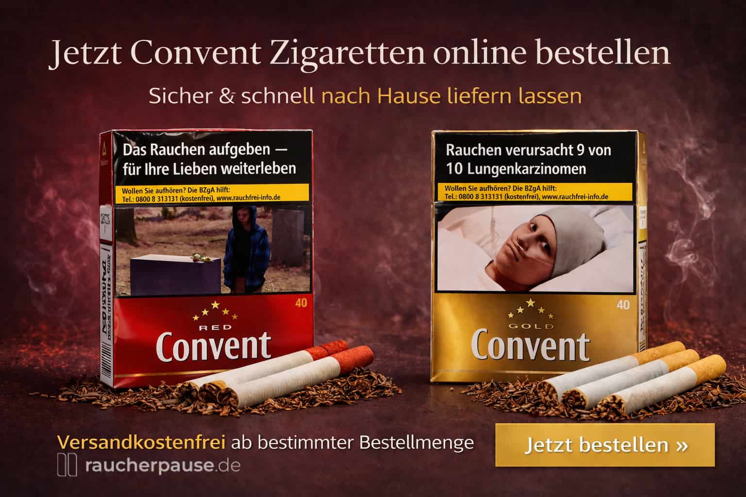 Convent Zigaretten kaufen – Red und Gold 40er Packung und Stange online bestellen