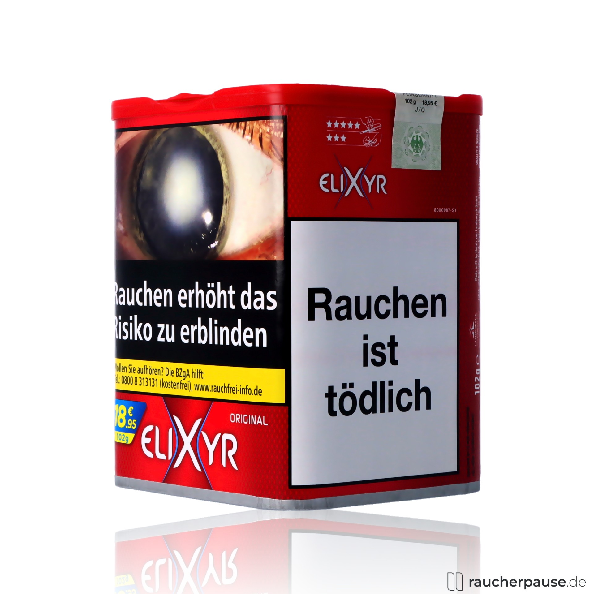 elixyr rot zigarettentabak dose american blend wuerzig stark , packshot vorderseite
