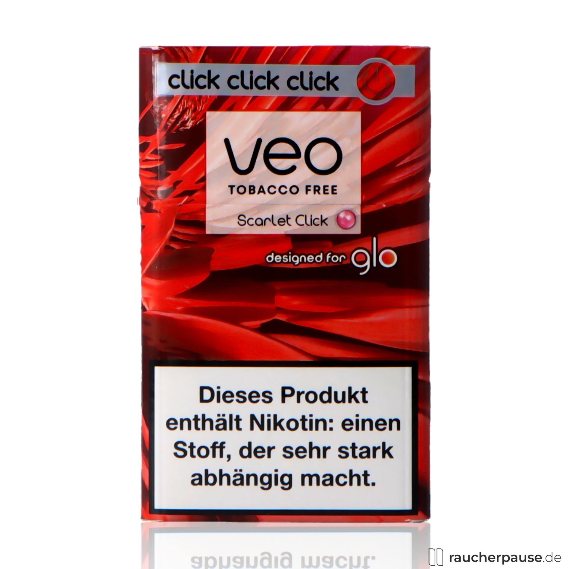 VEO Scarlet Click Sticks für GLO | 20 Stück | Rote Beeren veo, veo scarlet click sticks fuer glo stueck rote beeren , packshot seitlich