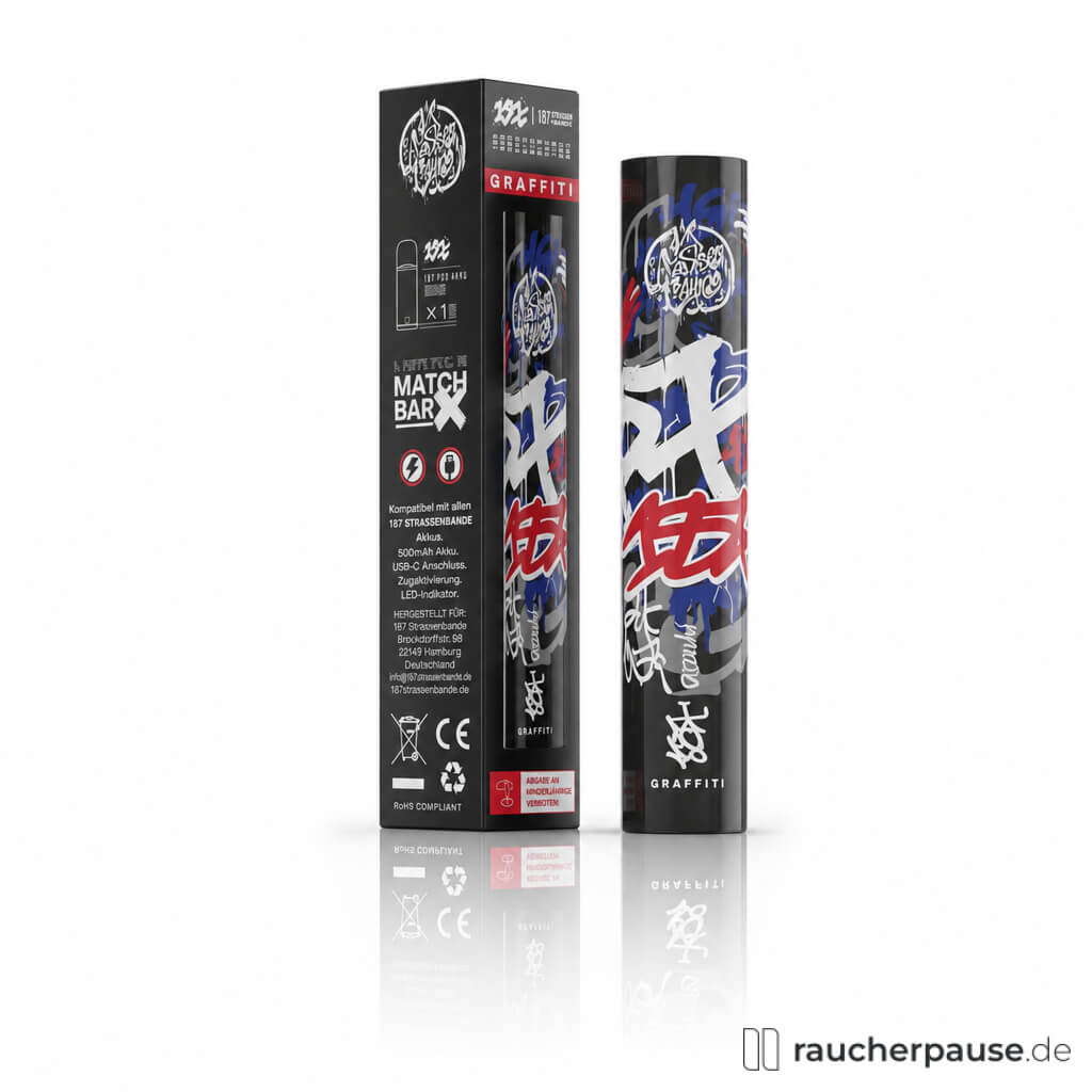 187 Strassenbande E-Zigarette GRAFFITI | 500mAh Akku | USB-C, Kompakt