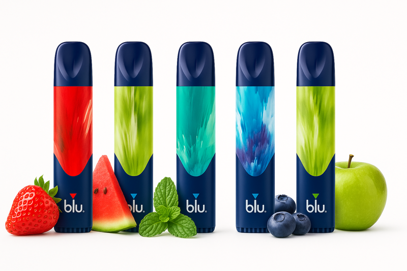 blue Vape Sorten: strawberry ice, watermelon ice, mint, blueberry und apple ice
