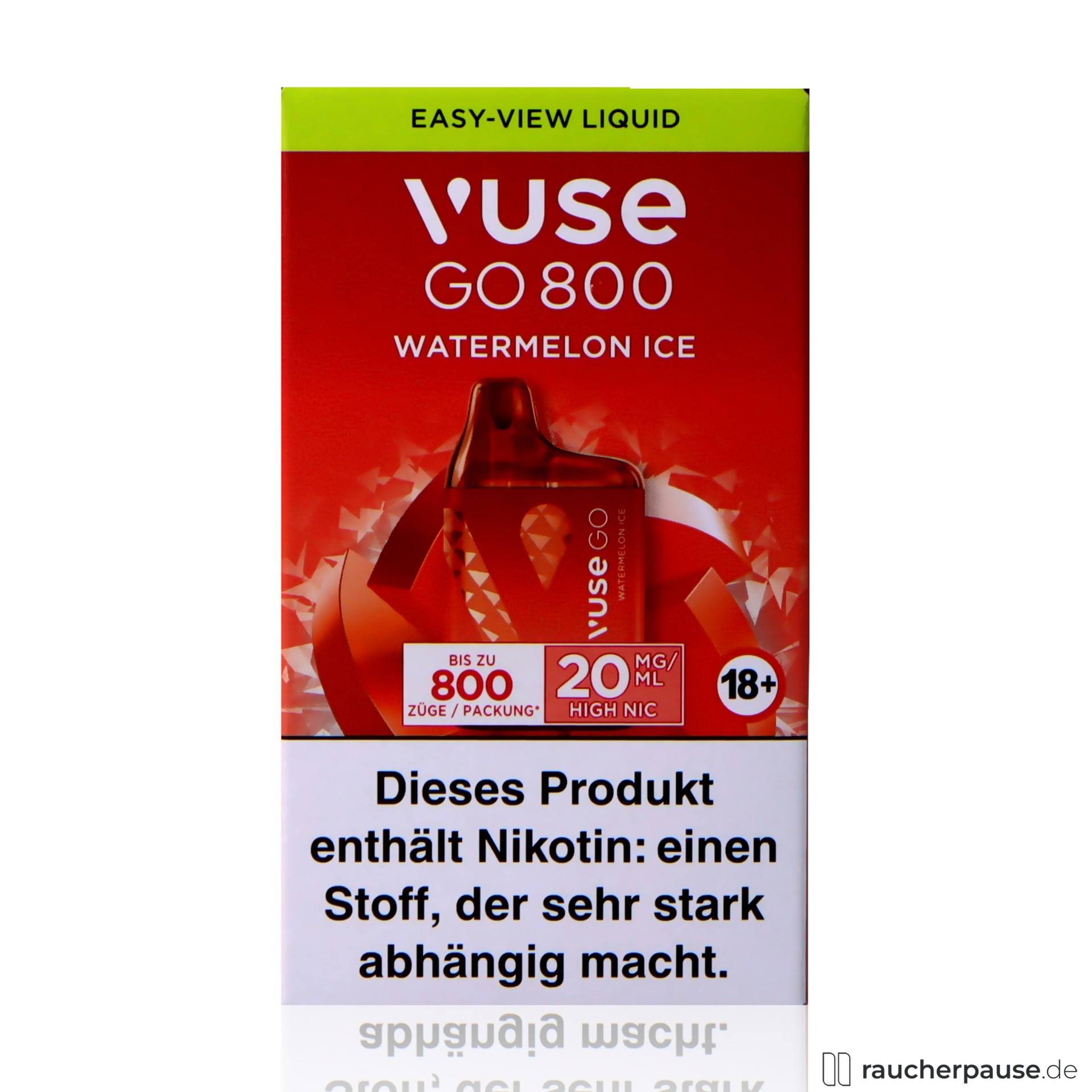 vuse, vuse go box e shisha watermelon ice ml nikotin wassermelone ice , packshot seitlich