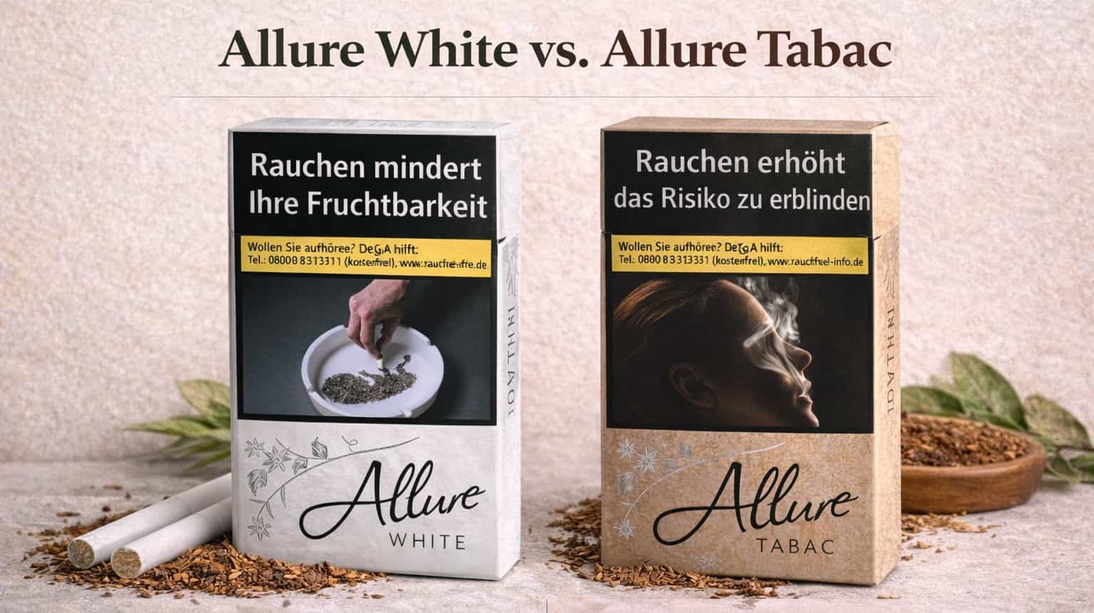 Allure White vs Allure Tabac – Vergleich zwischen milden und kräftigen Zigaretten