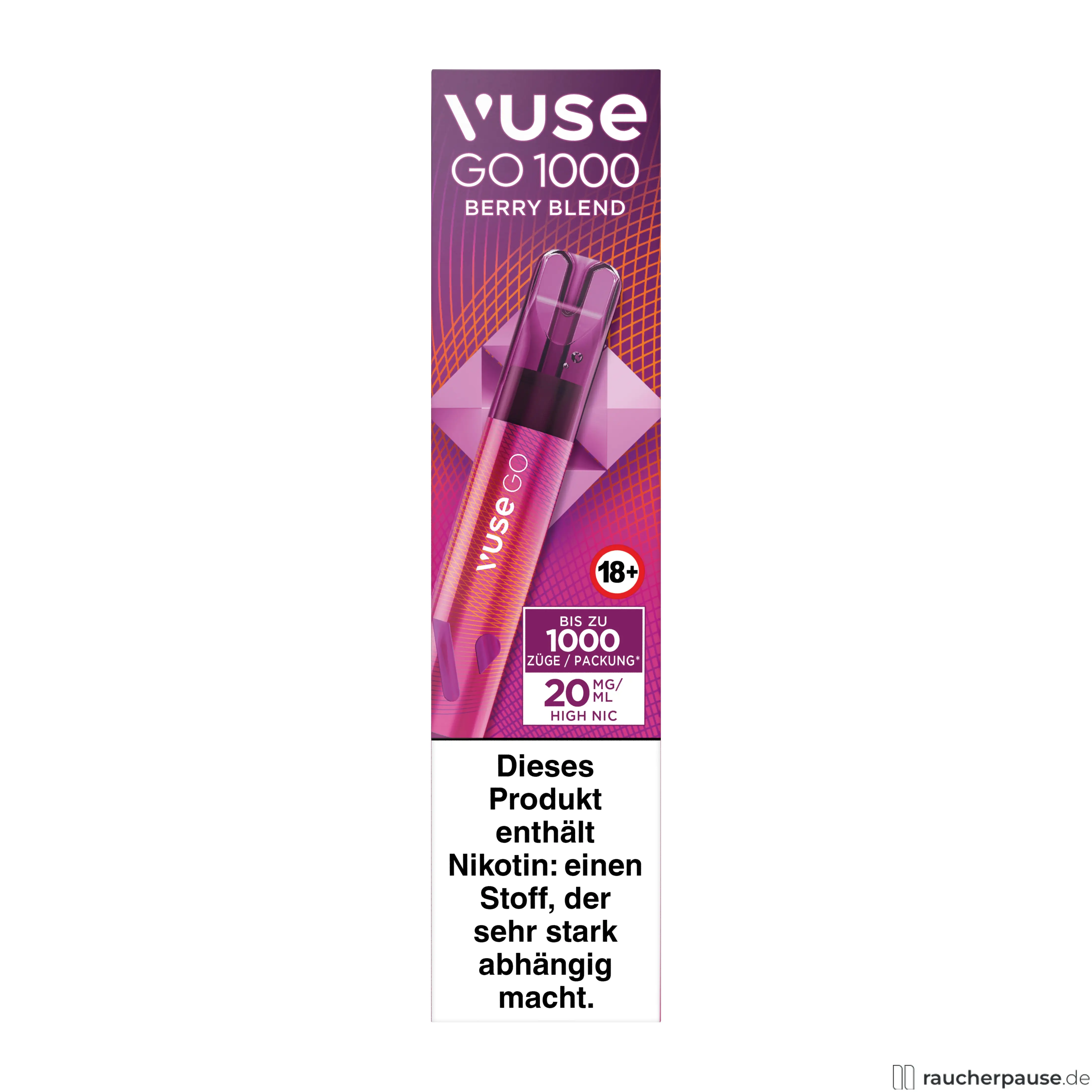 Vuse GO 1000 Einweg E-Zigarette | Berry Blend | 20 mg/ml Nikotin | 1000 Züge