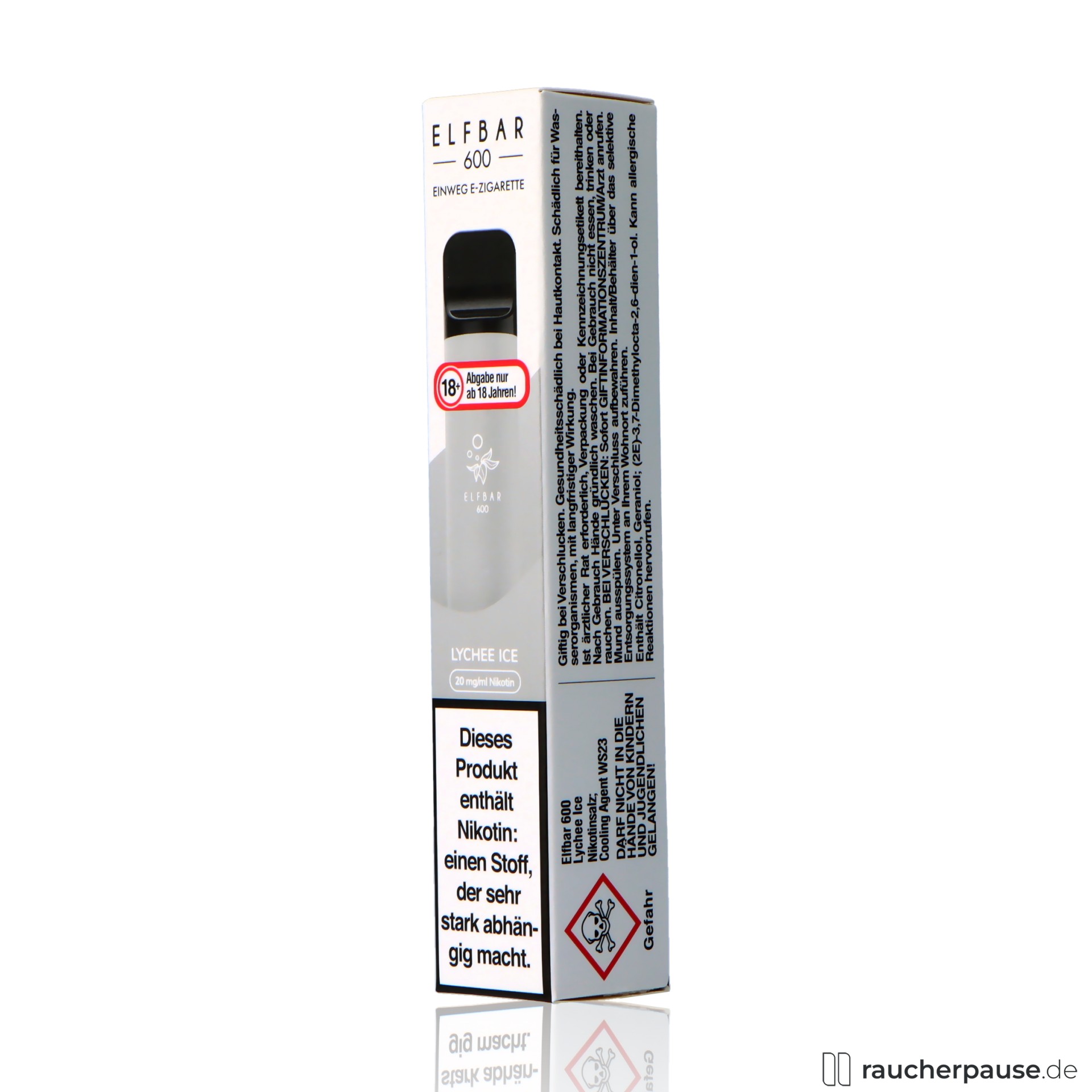 elfbar, elfbar e shisha grape ml nikotin einweg e zigarette lychee ice, packshot vorderseite