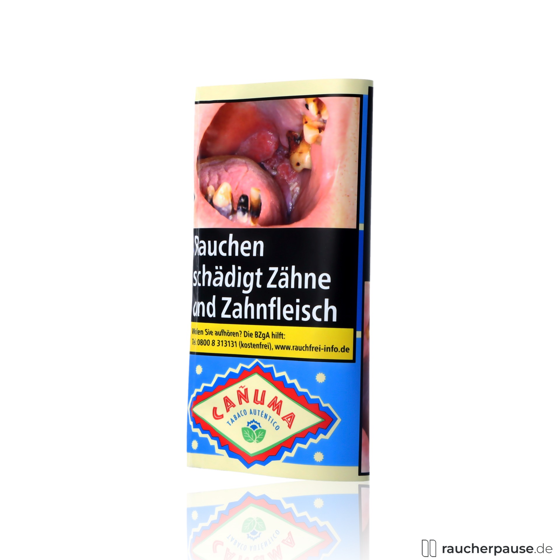 canuma bright feinschnitttabak 30g pouch virginia burley java mix , packshot seitlich