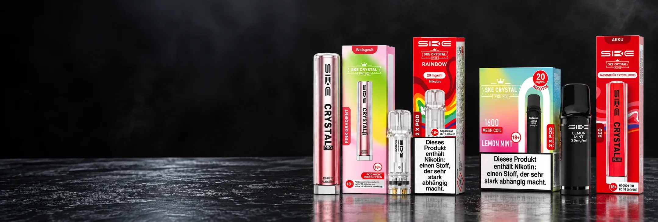 SKE Crystal Vape Geräte und Pods aus dem SKE Sortiment