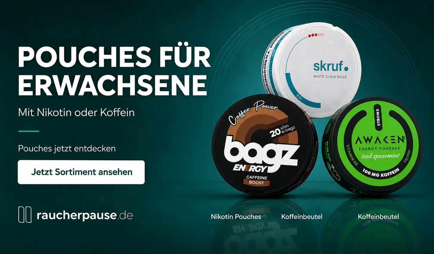 Nikotin Pouches und Koffeinbeutel bei raucherpause.de entdecken
