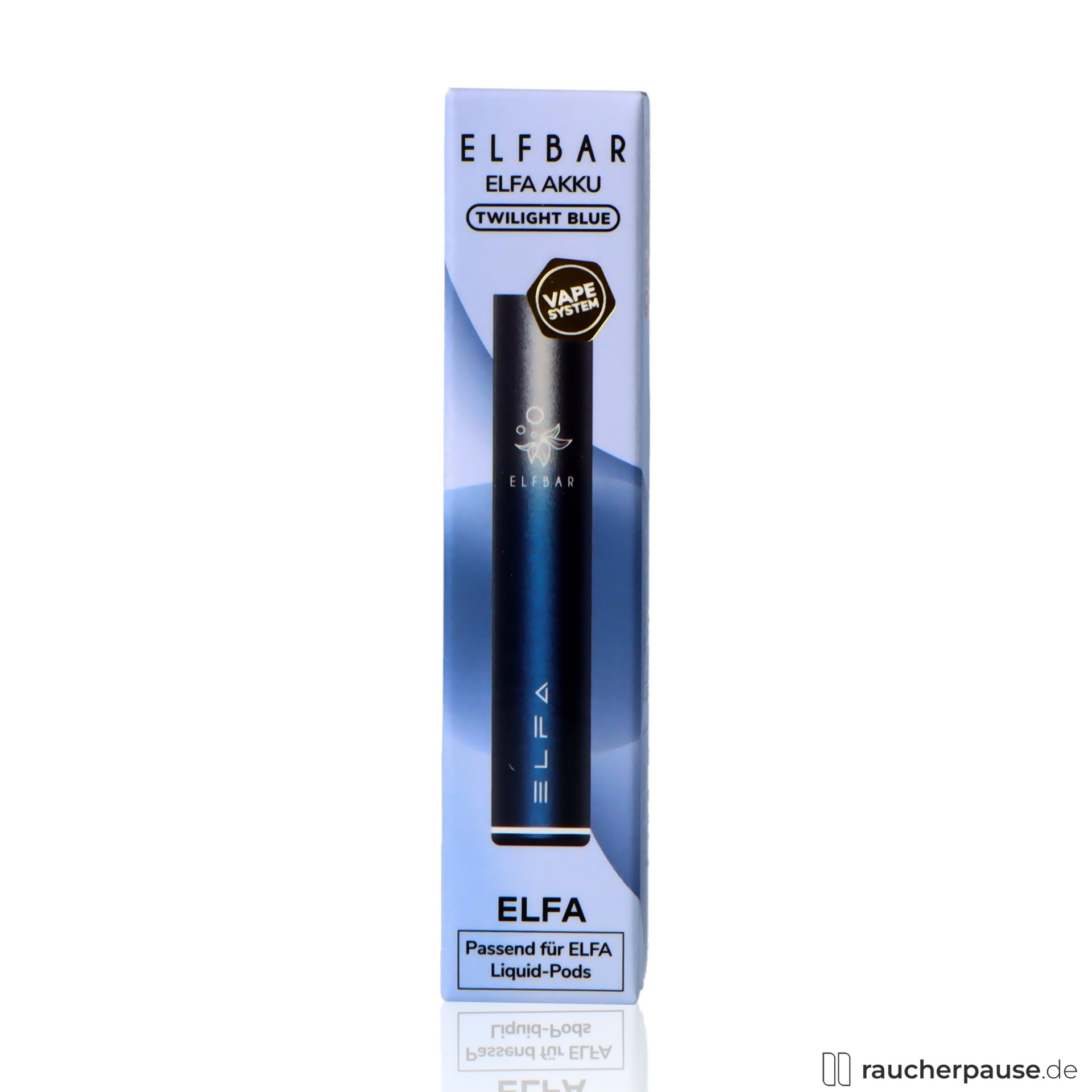 Elf Bar Elfa Akku Träger | Twilight Blue | E-Zigaretten System | 500mAh Akku elfbar, elf bar elfa traeger twilight blue e zigaretten system, packshot vorderseite
