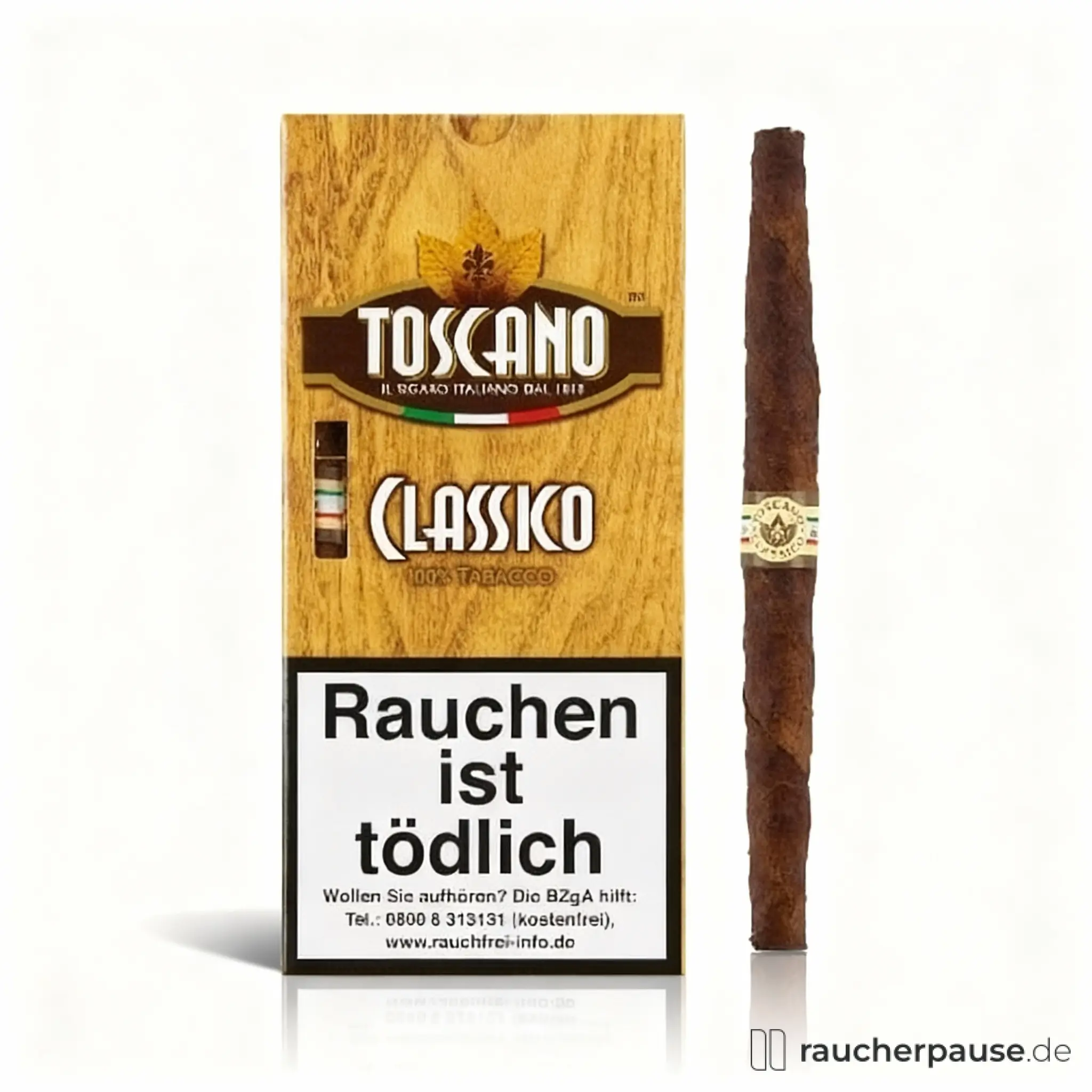 Toscano Toscanelli Classico Cigarillos | 5 Stück | Kräftiger Genuss mit ledrig-holzigen Aromen