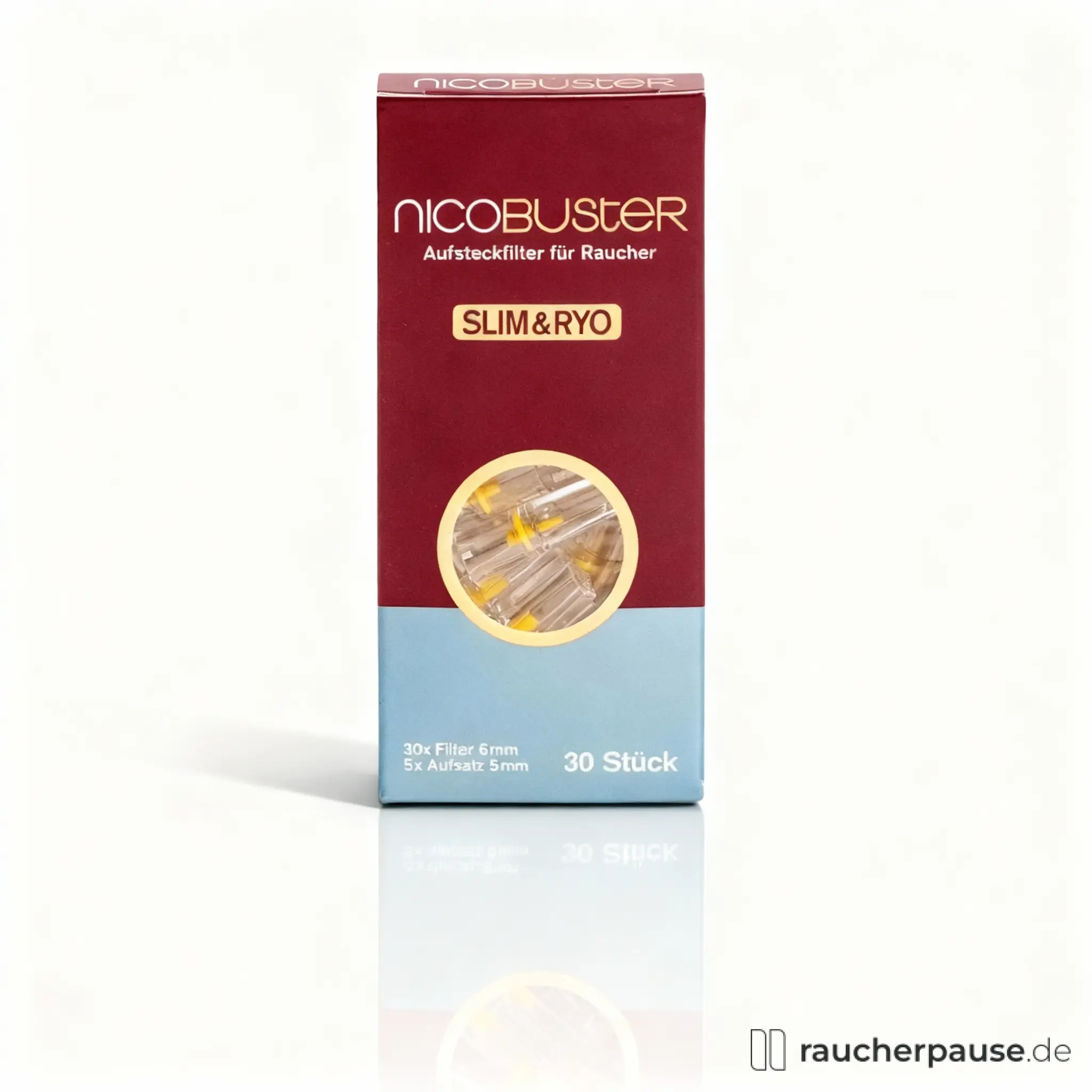 Nicobuster Slim & Ryo Aufsteckfilter | 30 Stück | Schadstoffreduktion für Zigaretten
