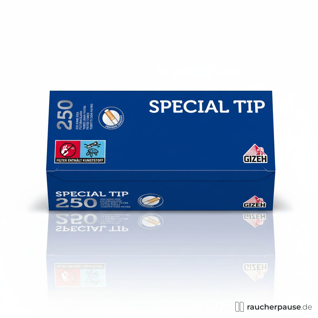 GIZEH Special Tip Filterhülsen | 250 Stück Vorteilspackung | 69mm Füllraum, 15mm Filterlänge