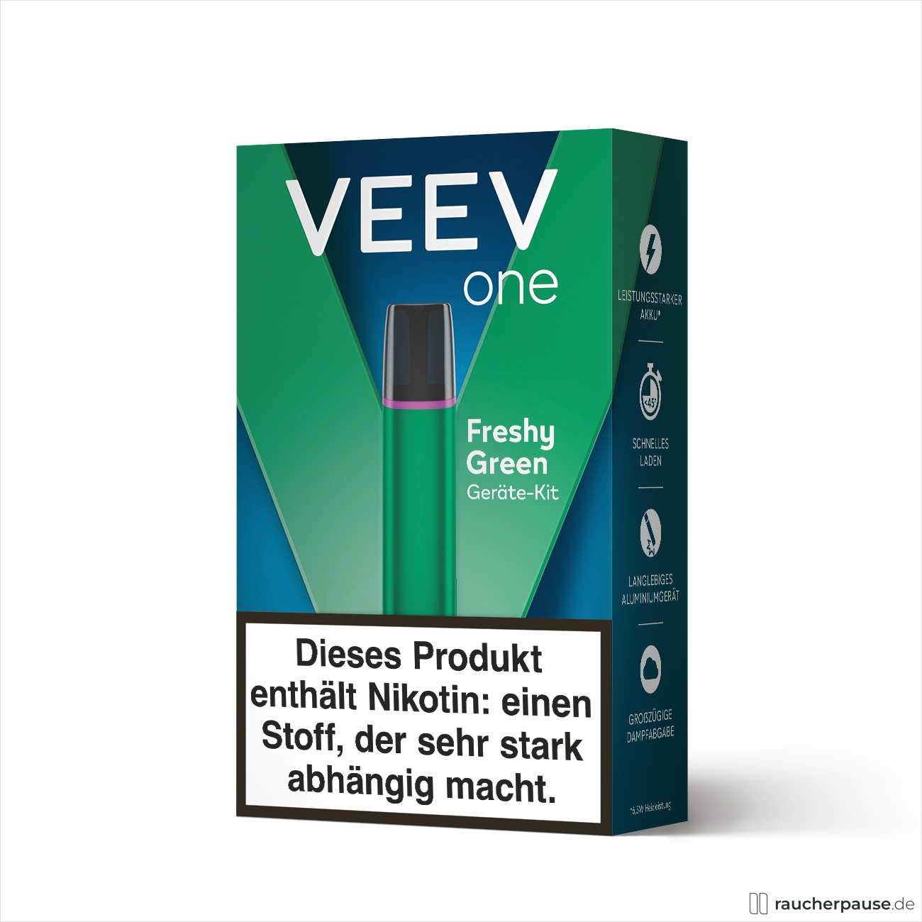 VEEV One Freshy Green Device | E-Zigarette mit Pod-System | Magnet-Pod-Wechsel | USB-Ladekabel